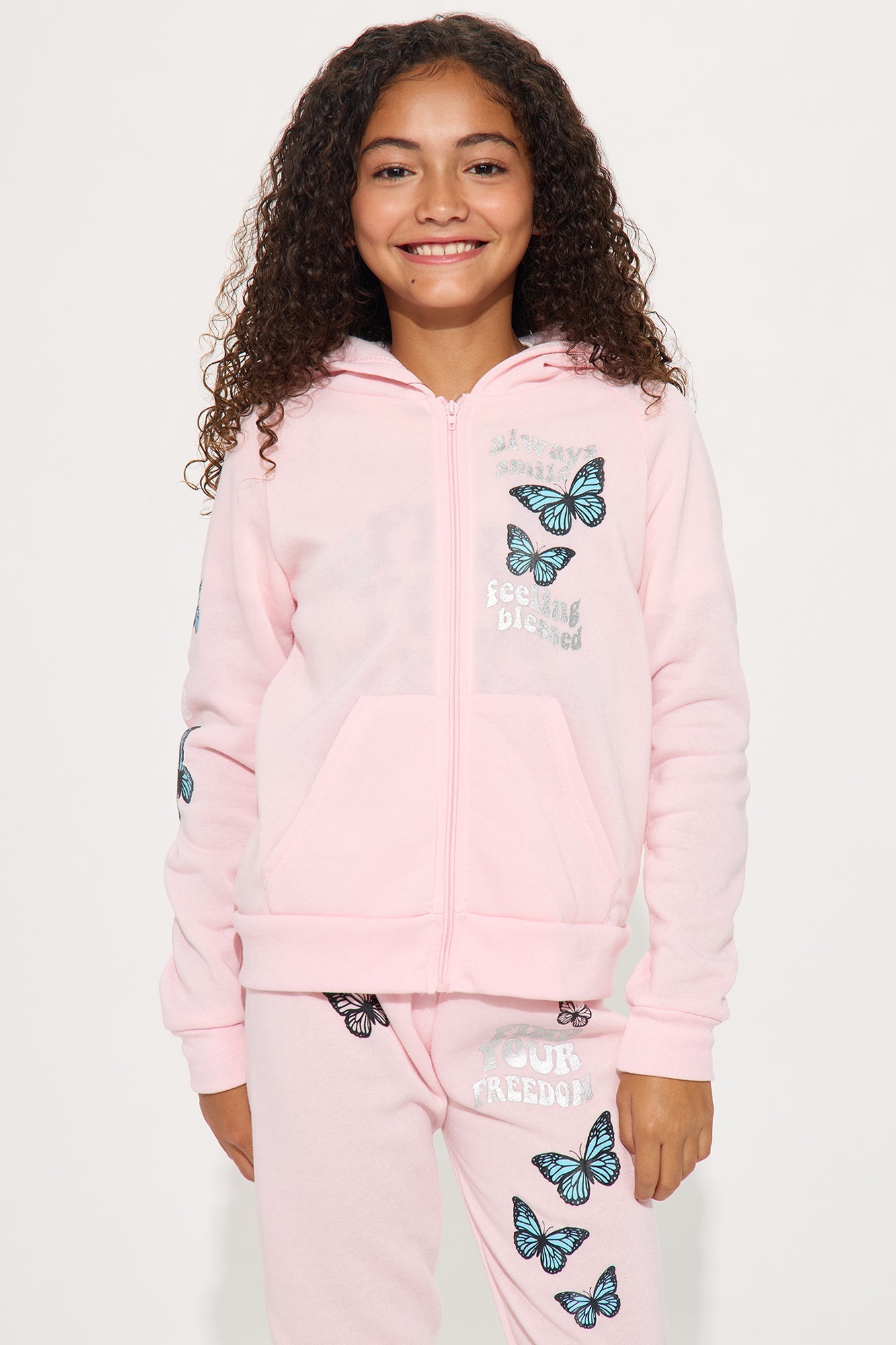 Mini Find Your Freedom 3 Piece Jogger Pant Set - Pink/combo