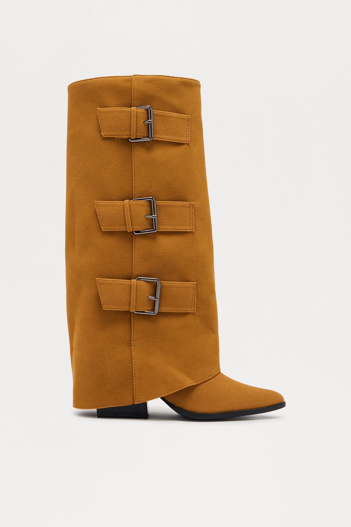 Toliver Buckle Overlay Boots - Tan
