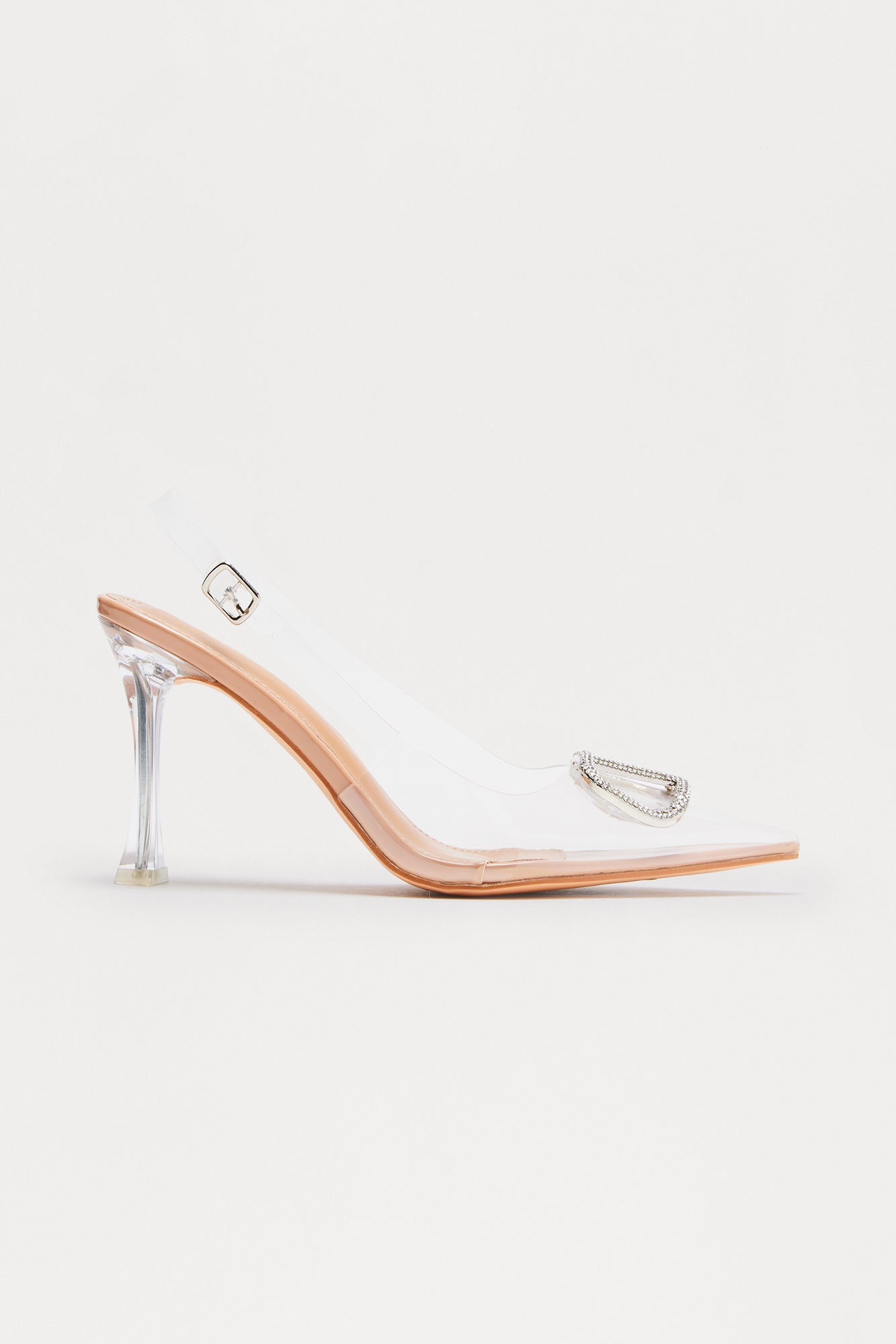 Sakina Rhinestone Trim Slingback Pumps - Clear