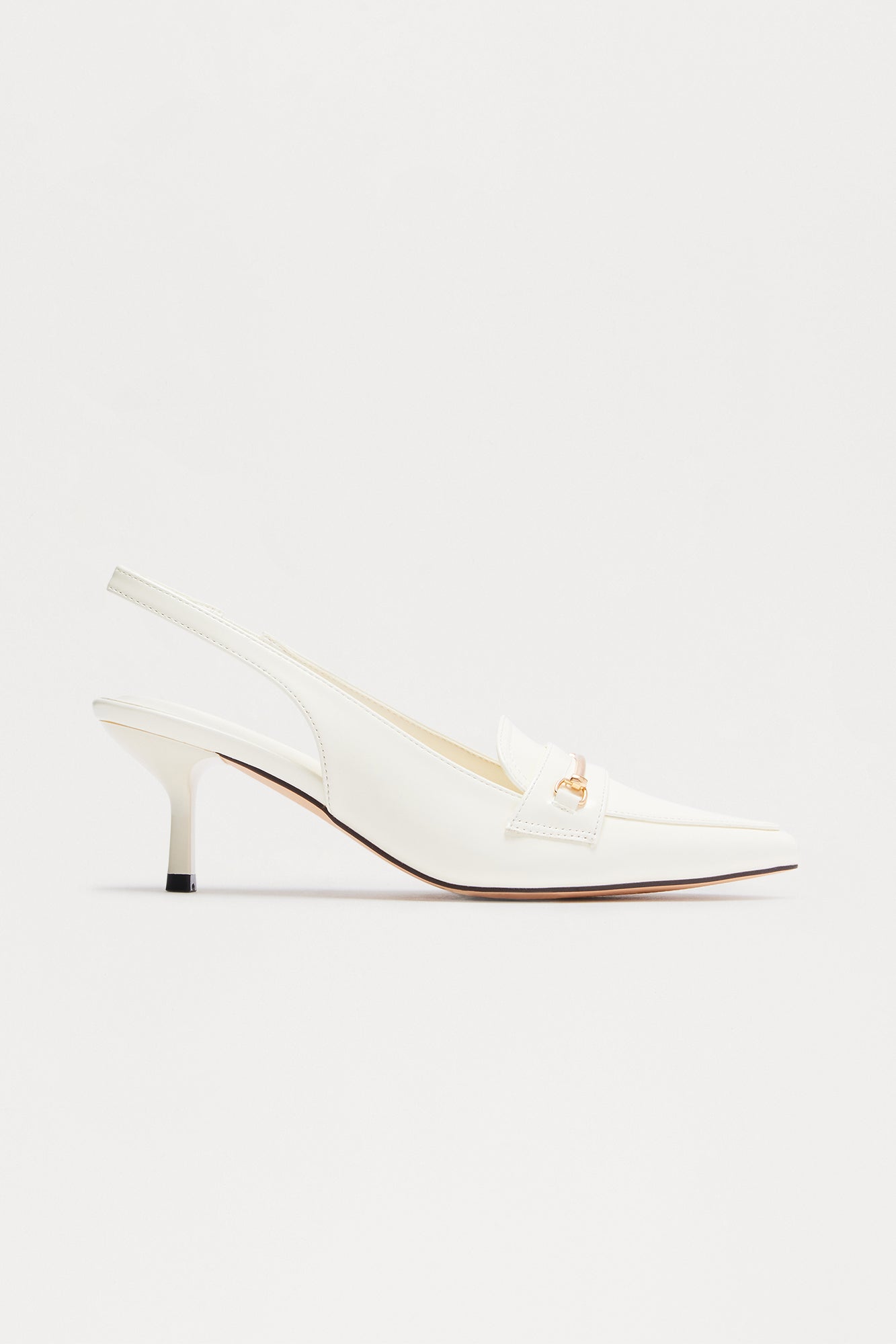 Sana Hardware Slingback Pumps - Cream