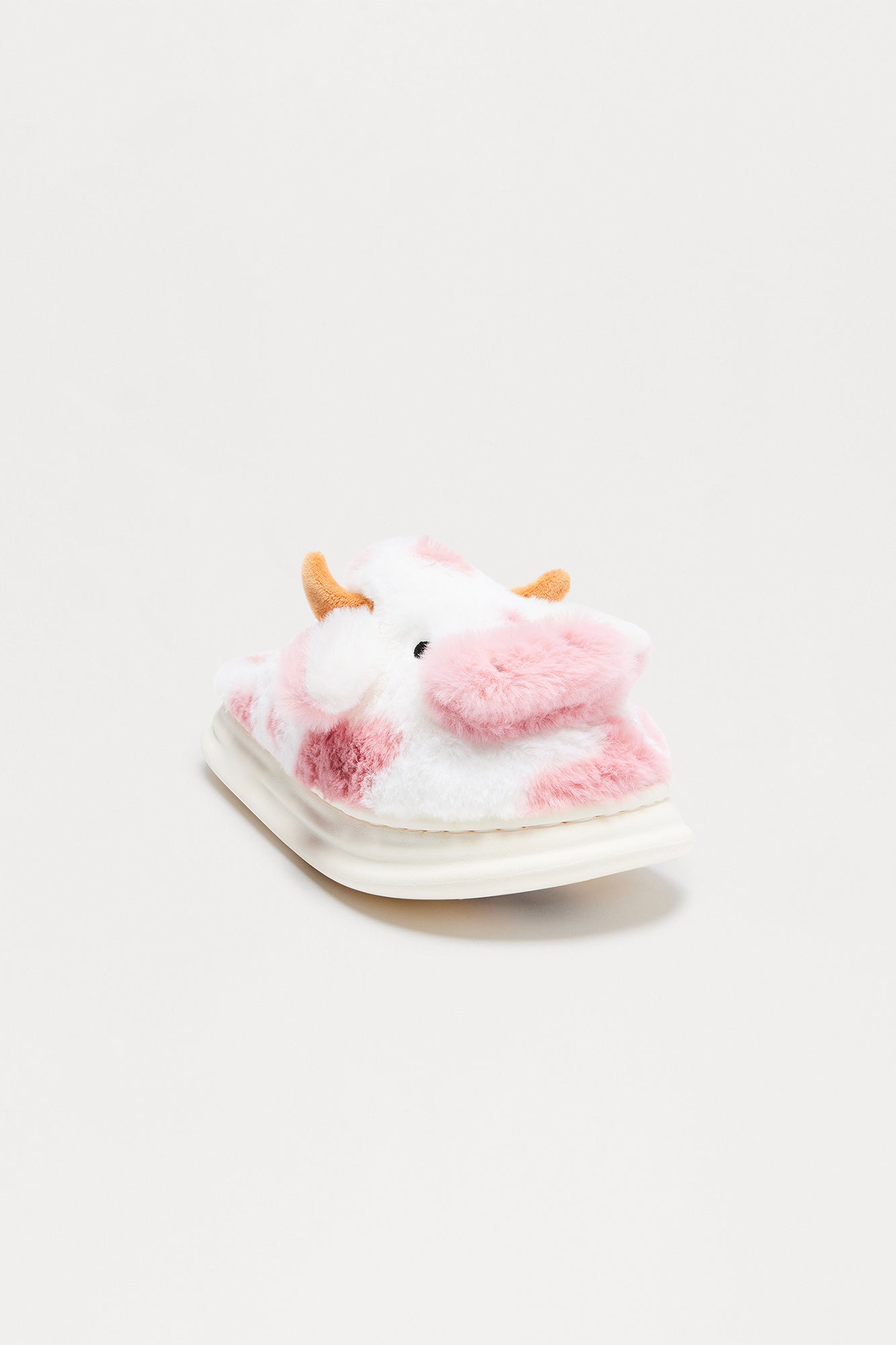 Moo Faux Fur Slippers - Pink