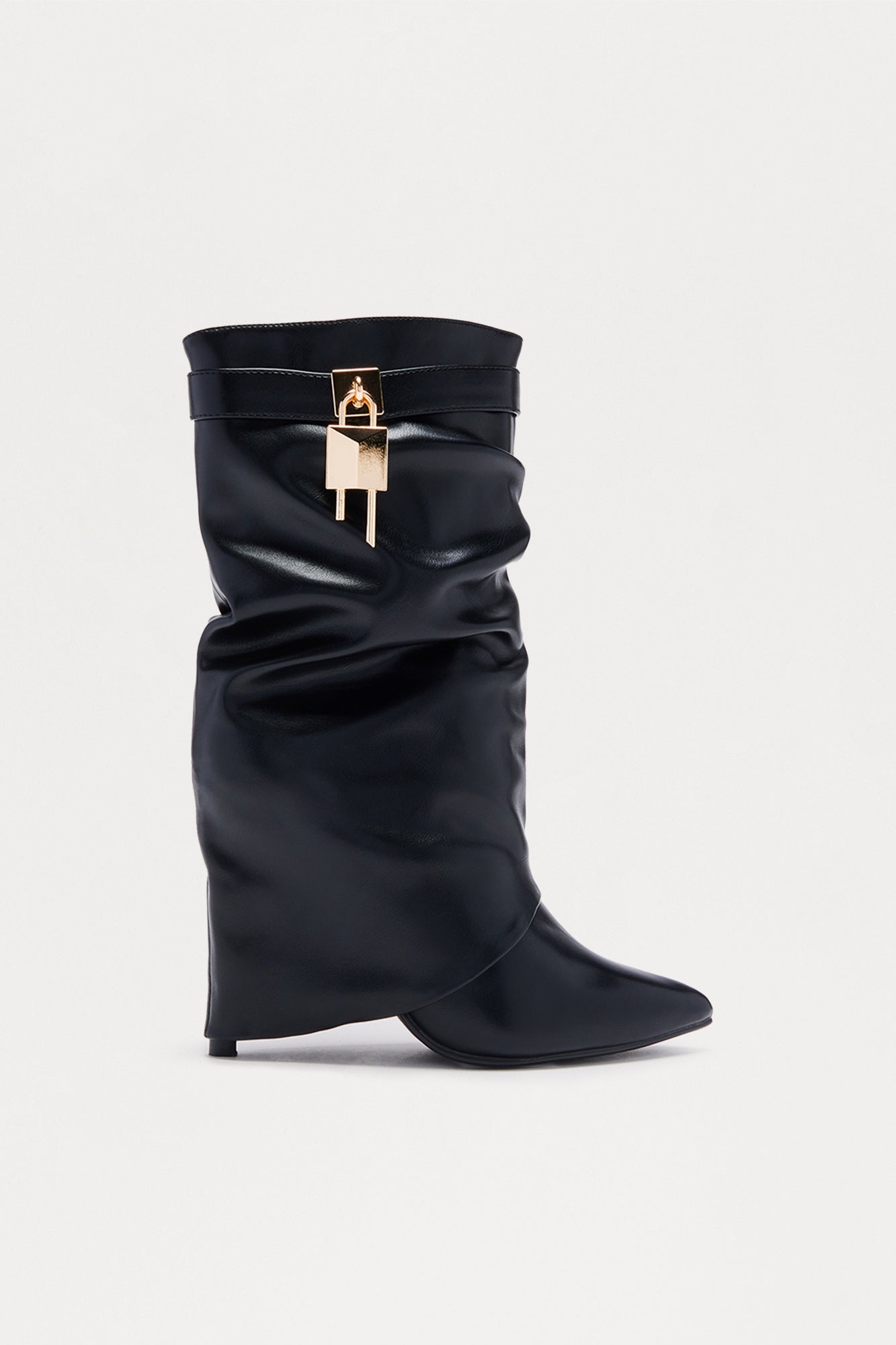 Crue Ruched Overlay Boots - Black