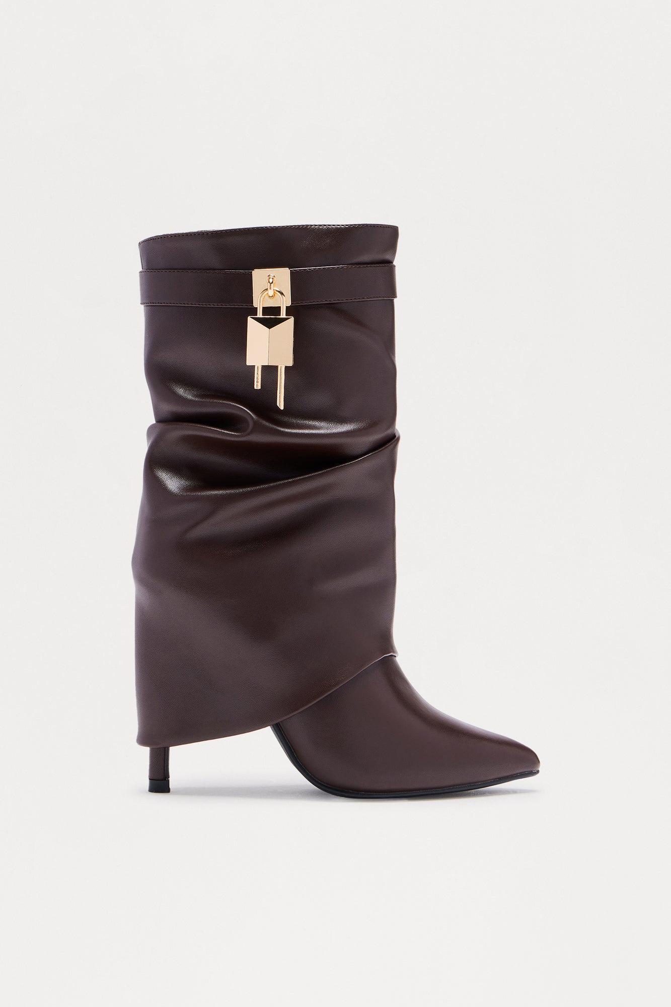 Crue Ruched Overlay Boots - Brown
