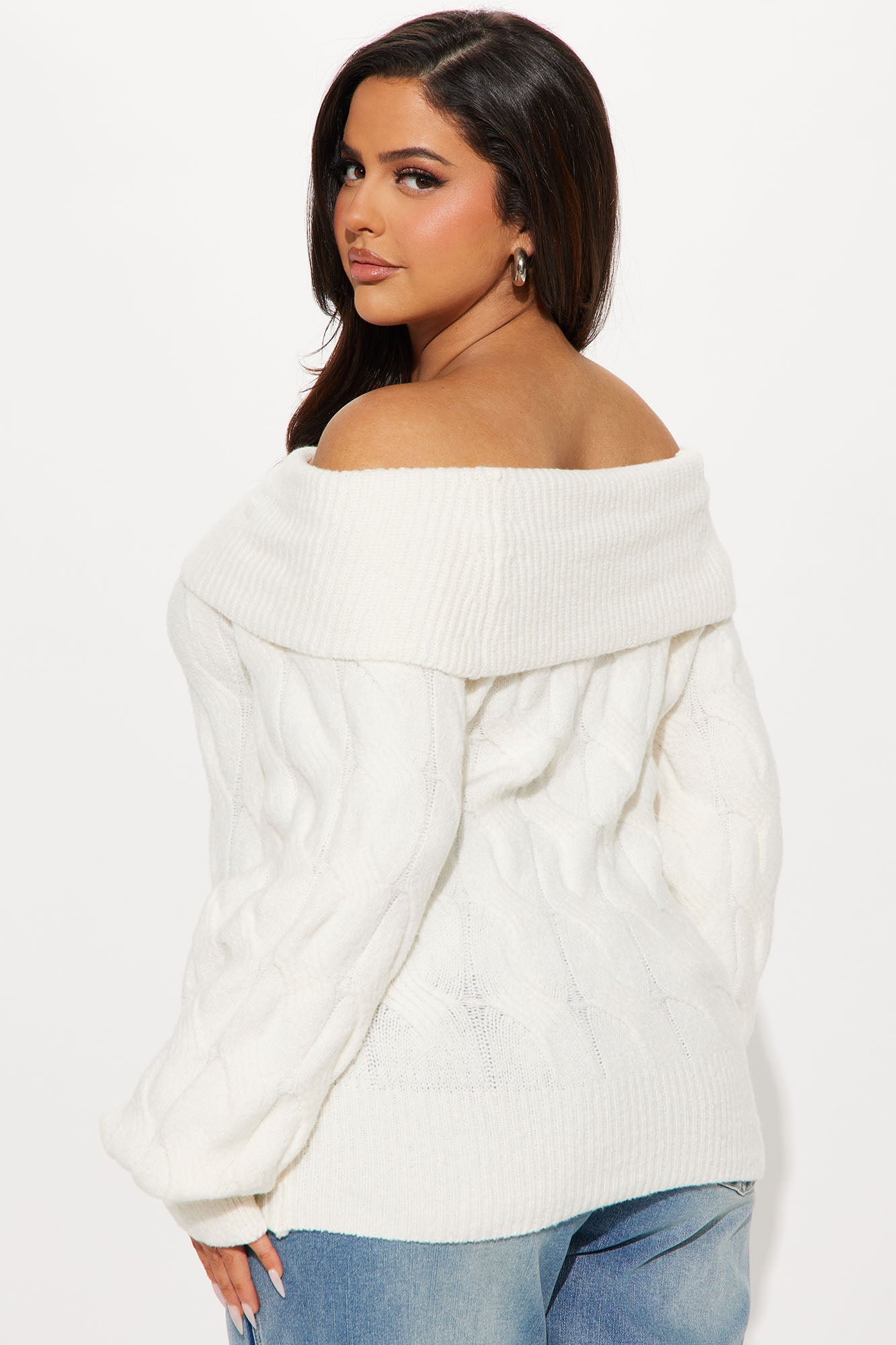 Mila Off Shoulder Sweater - Ivory