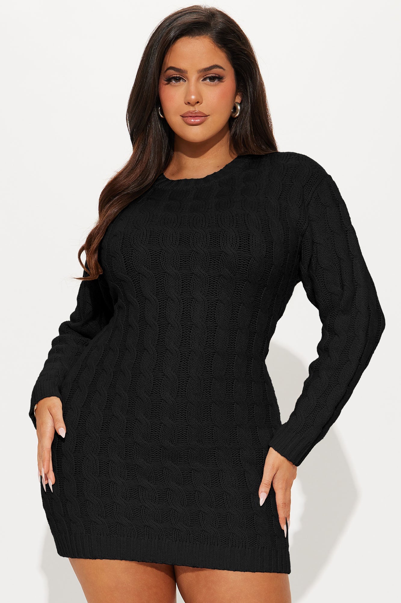 Bookworm Sweater Mini Dress - Black