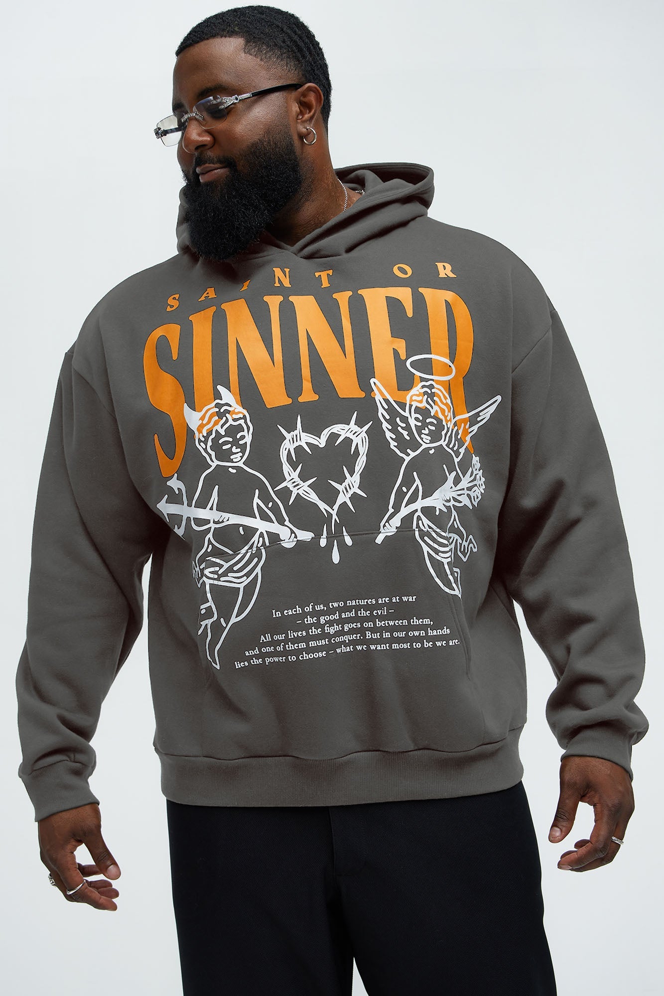 Saint Or Sinner Hoodie - Grey