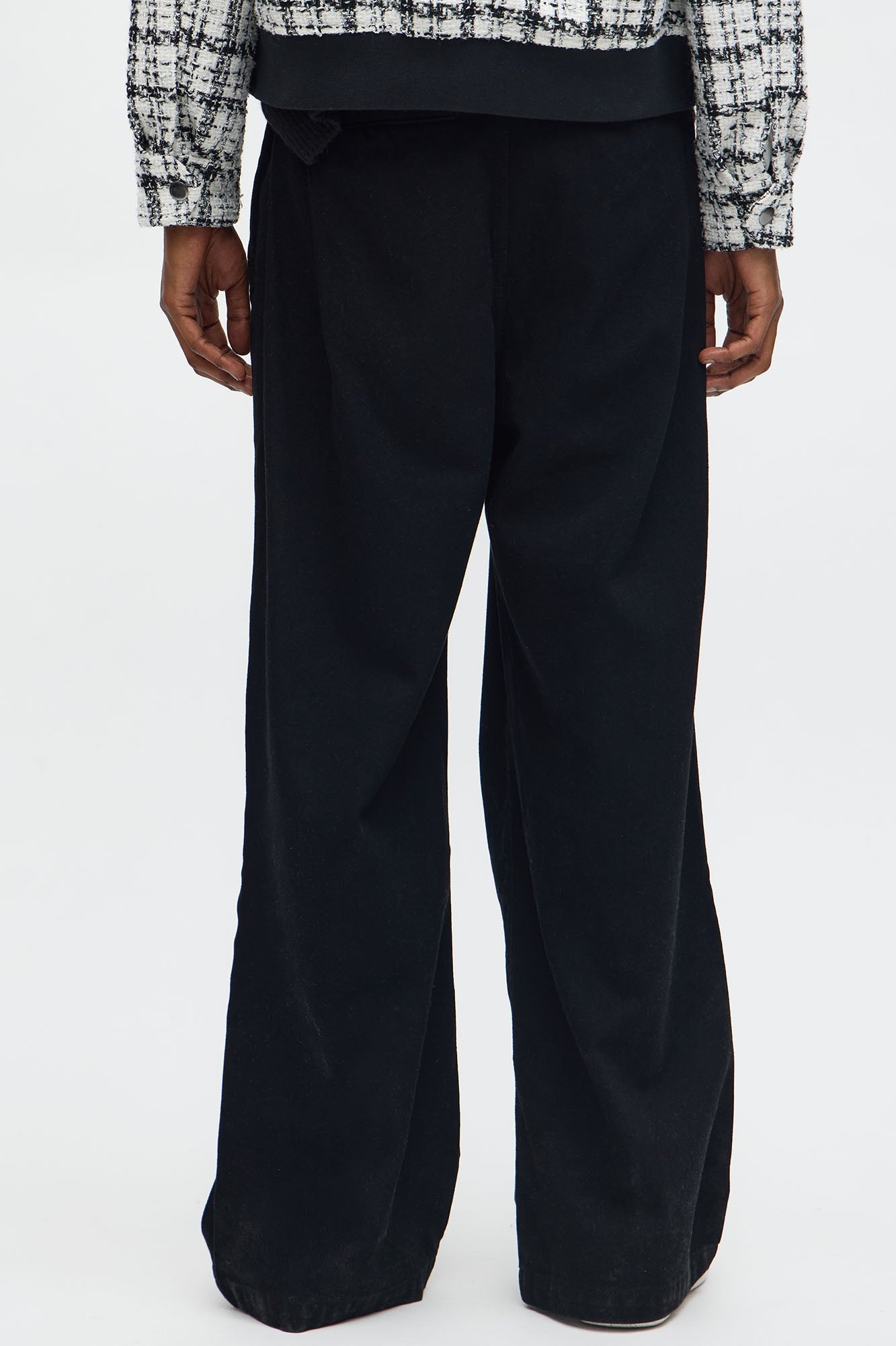 Baggy Wide Leg Pleated Jean - Black