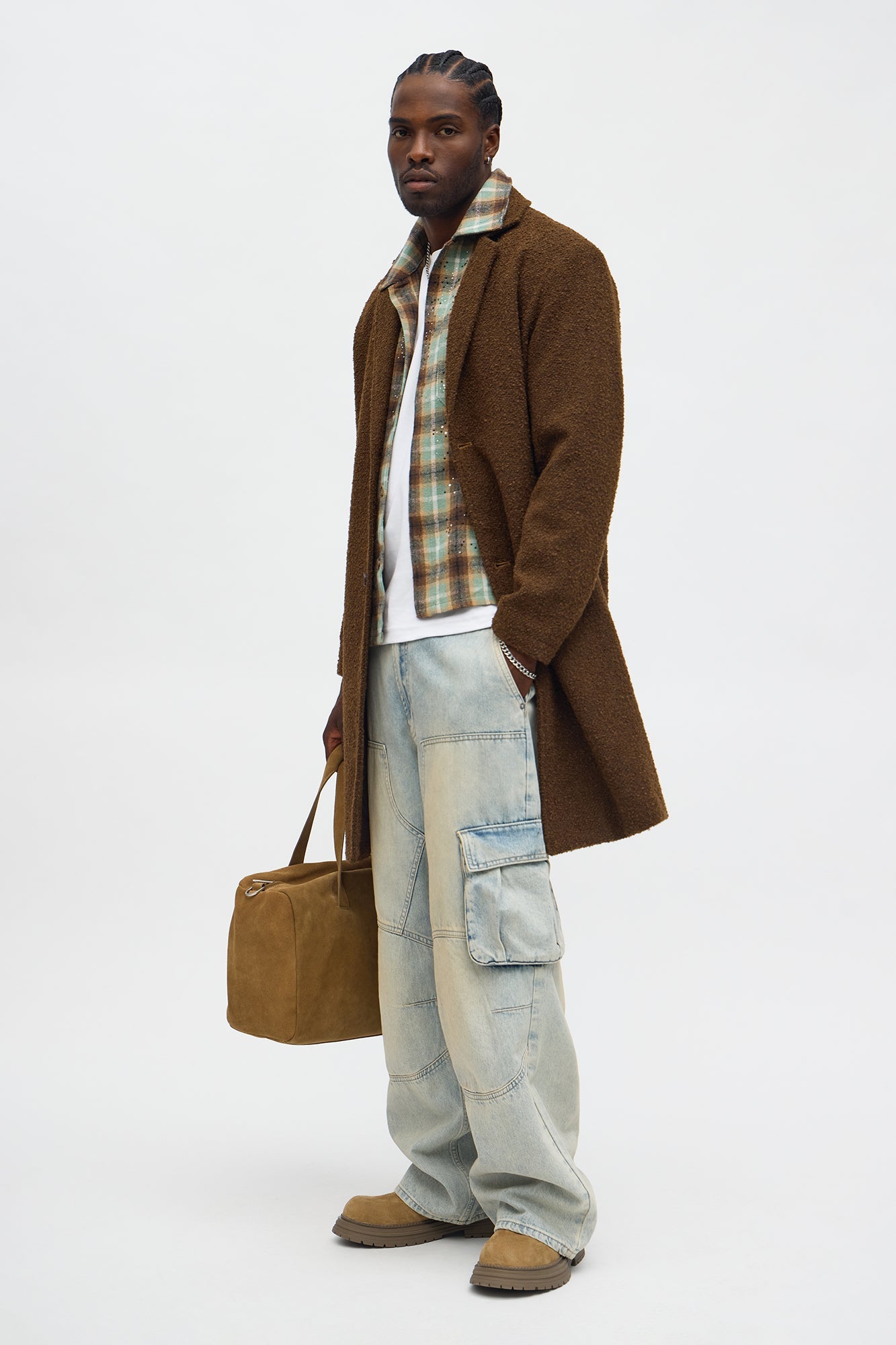 Textured Upper East Side Boucle Car Coat - Brown