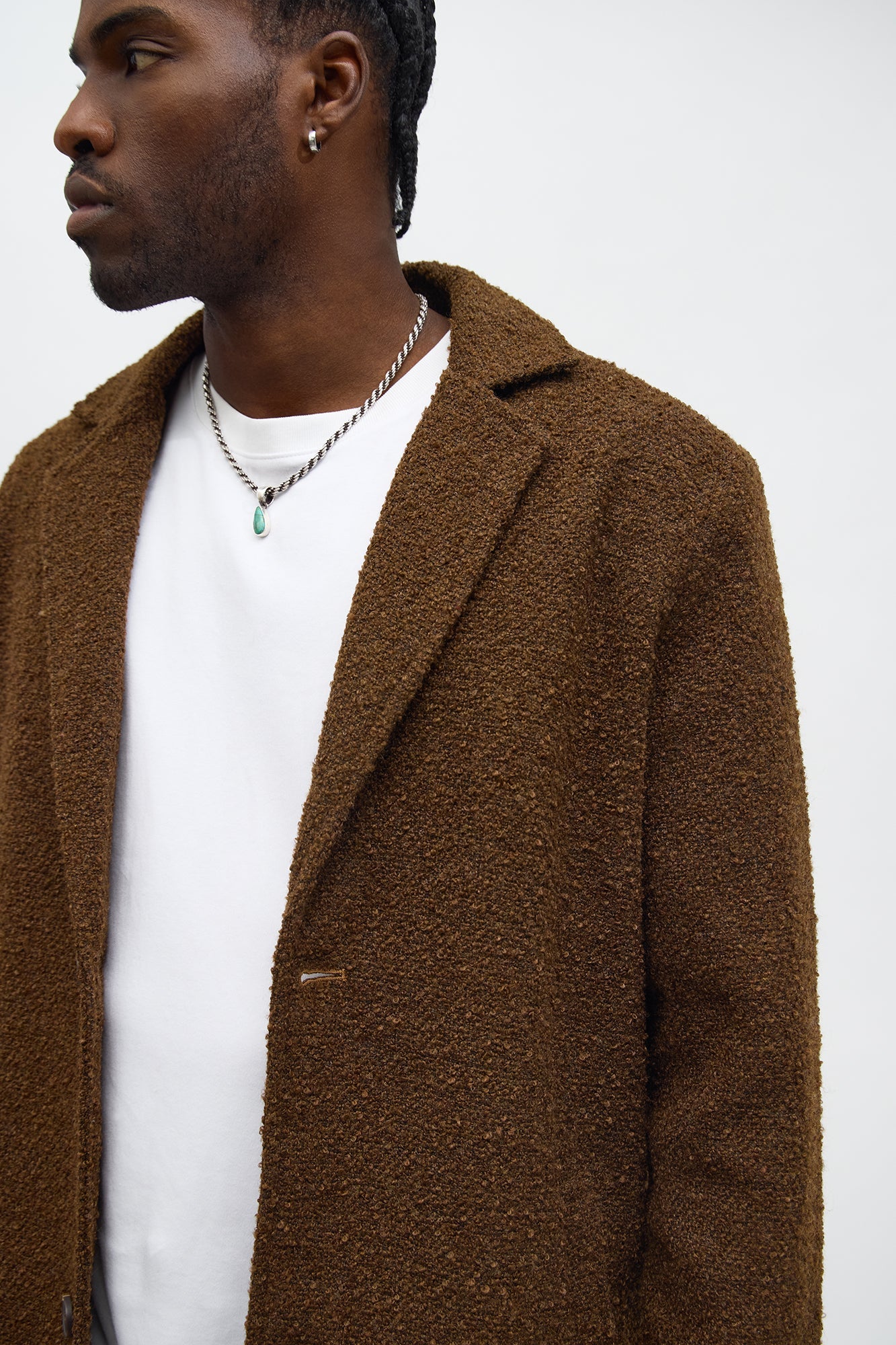 Textured Upper East Side Boucle Car Coat - Brown
