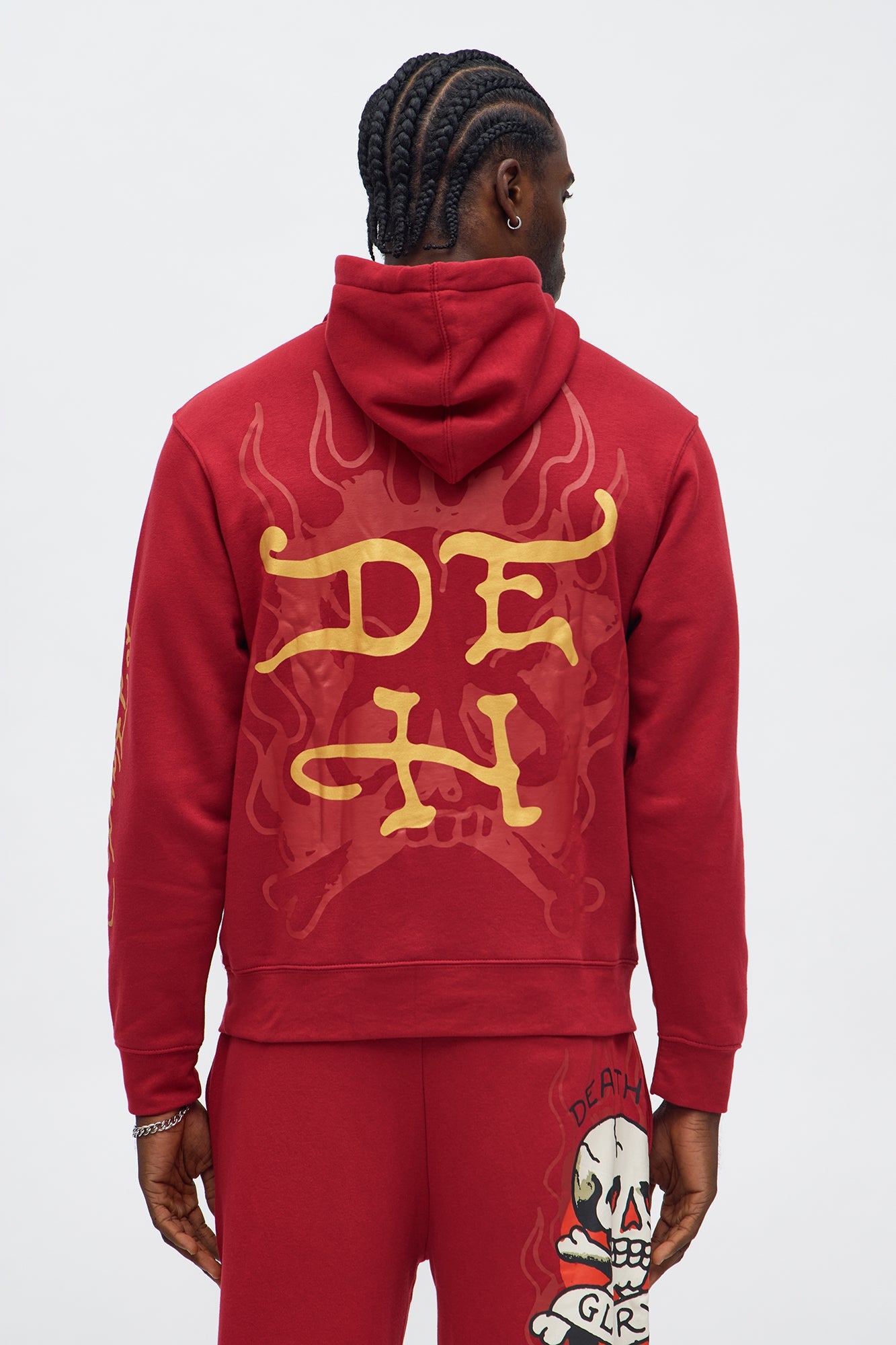 Ed Hardy Glory Skull Hoodie - Red