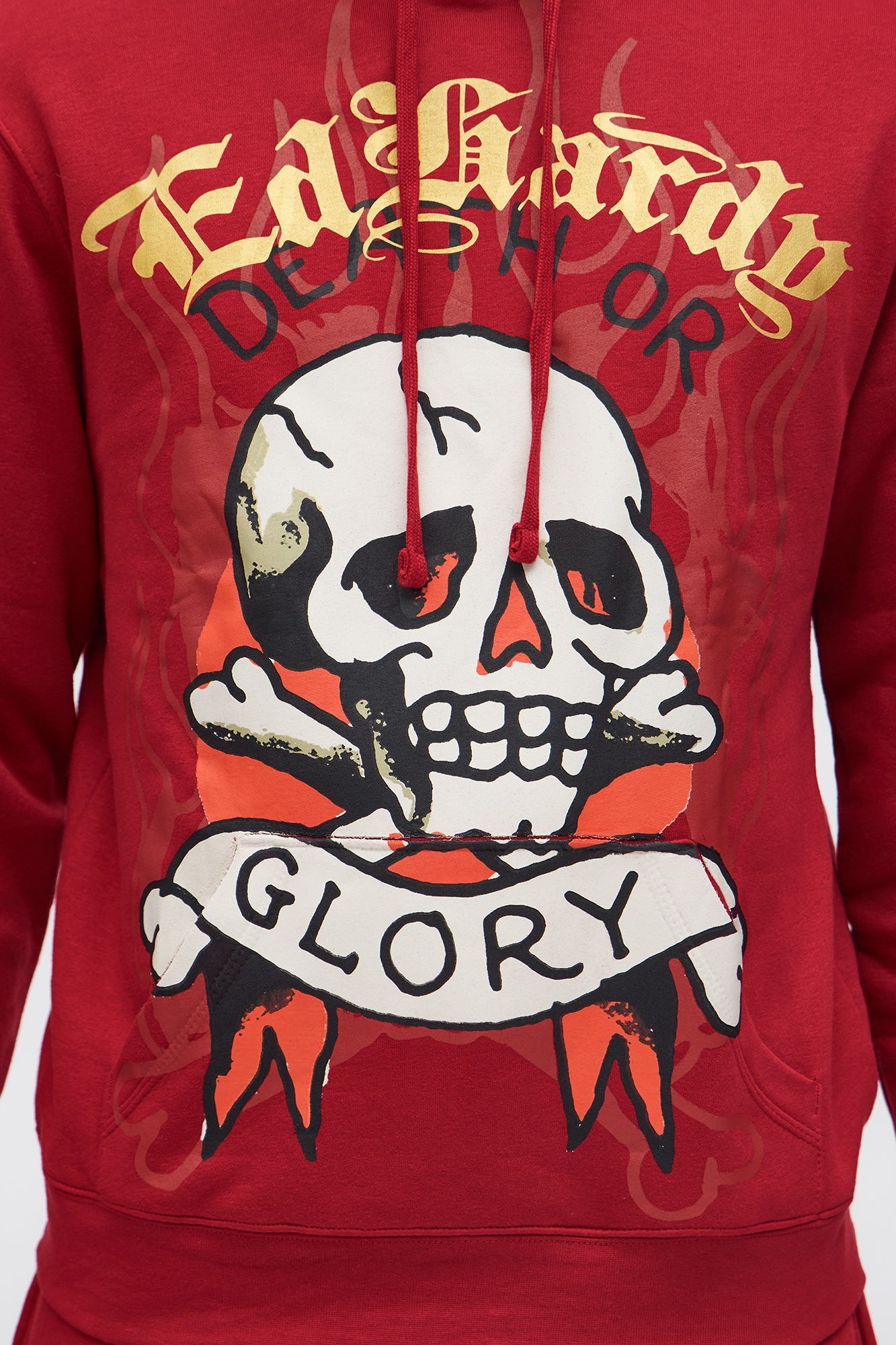 Ed Hardy Glory Skull Hoodie - Red