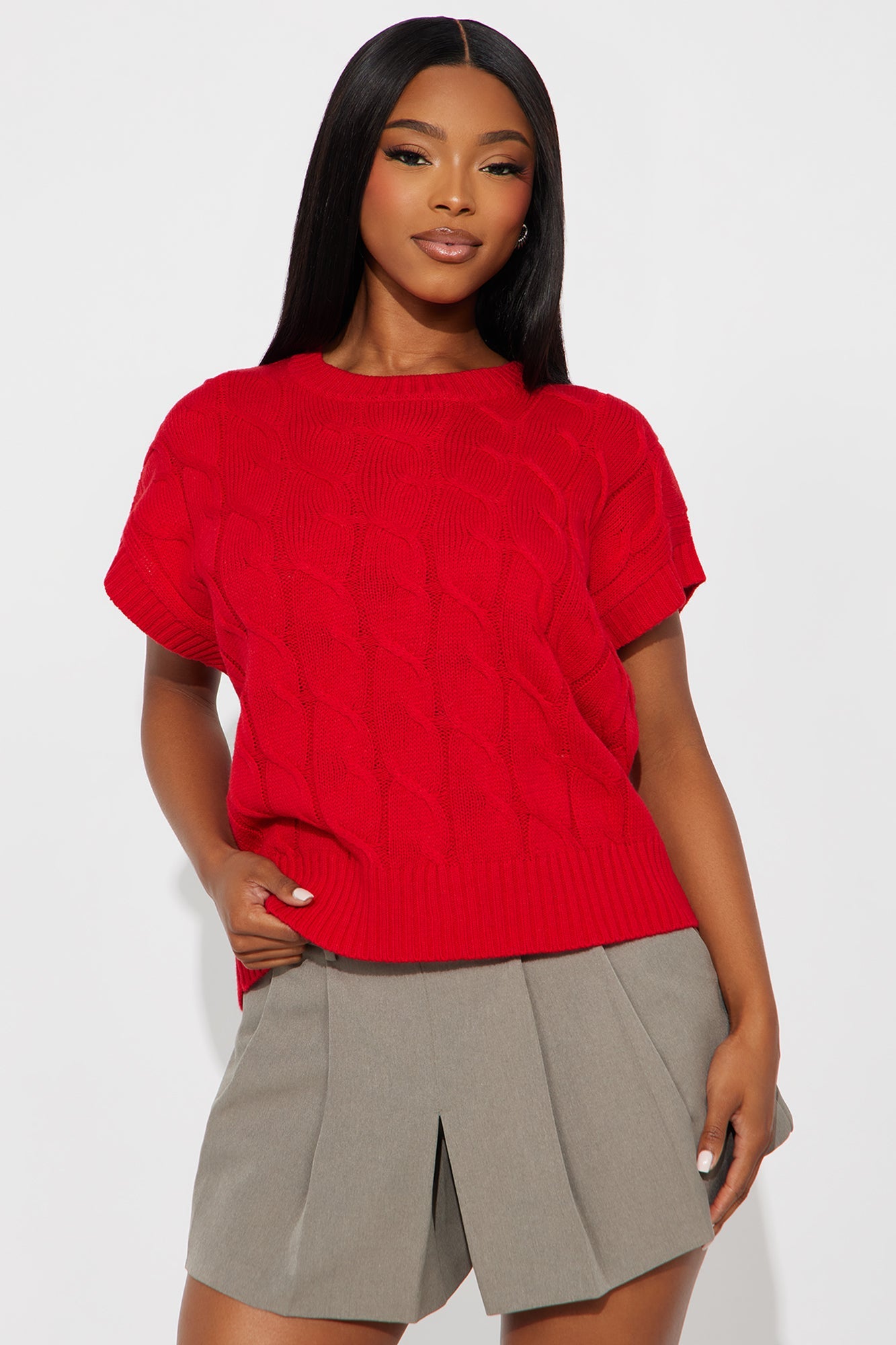 Calm Vibes Sweater Vest - Red