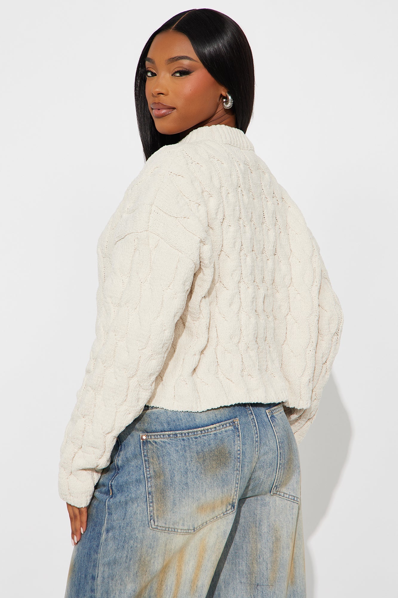 Class Dismissed Cable Knit Sweater - Cream