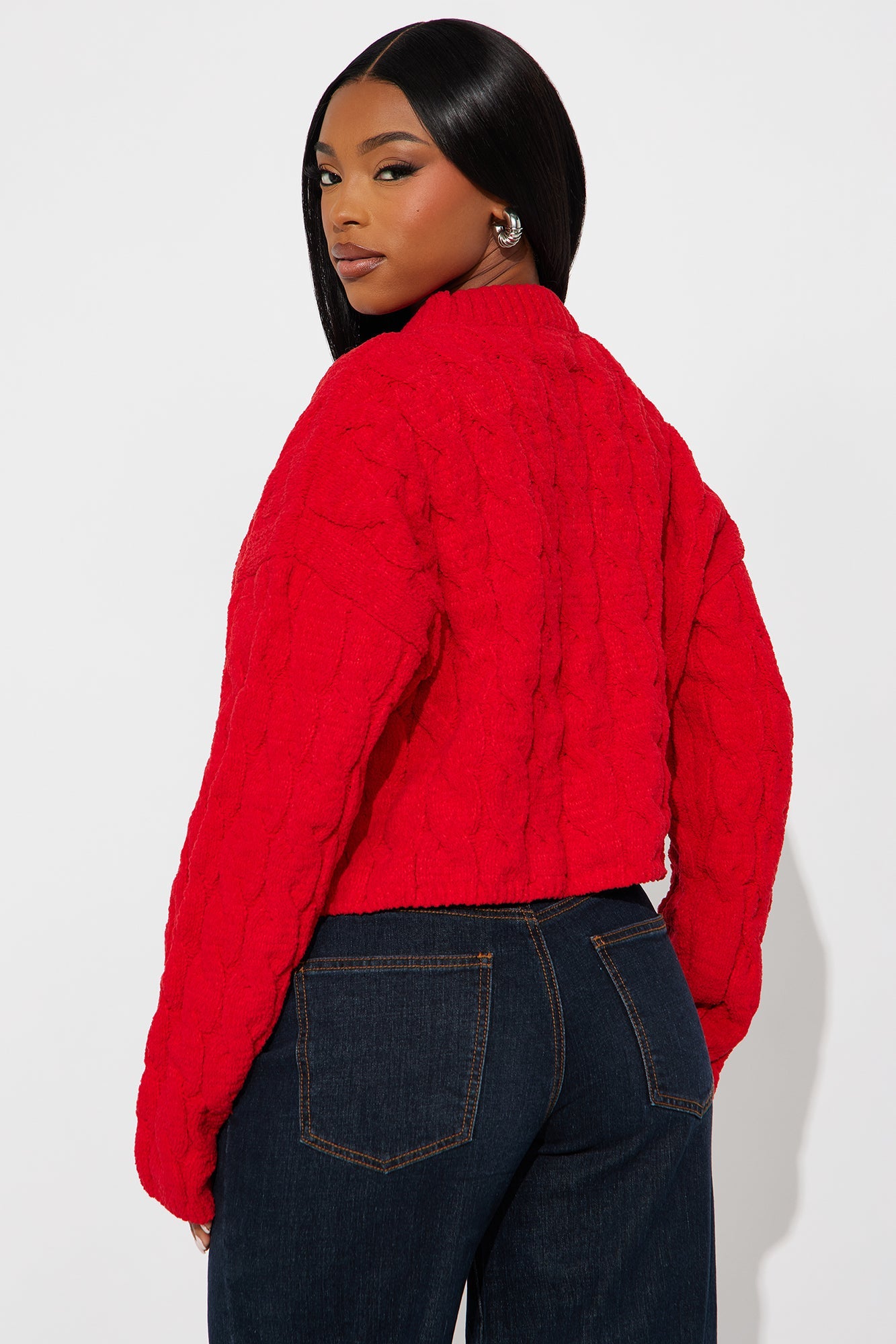 Class Dismissed Cable Knit Sweater - Red