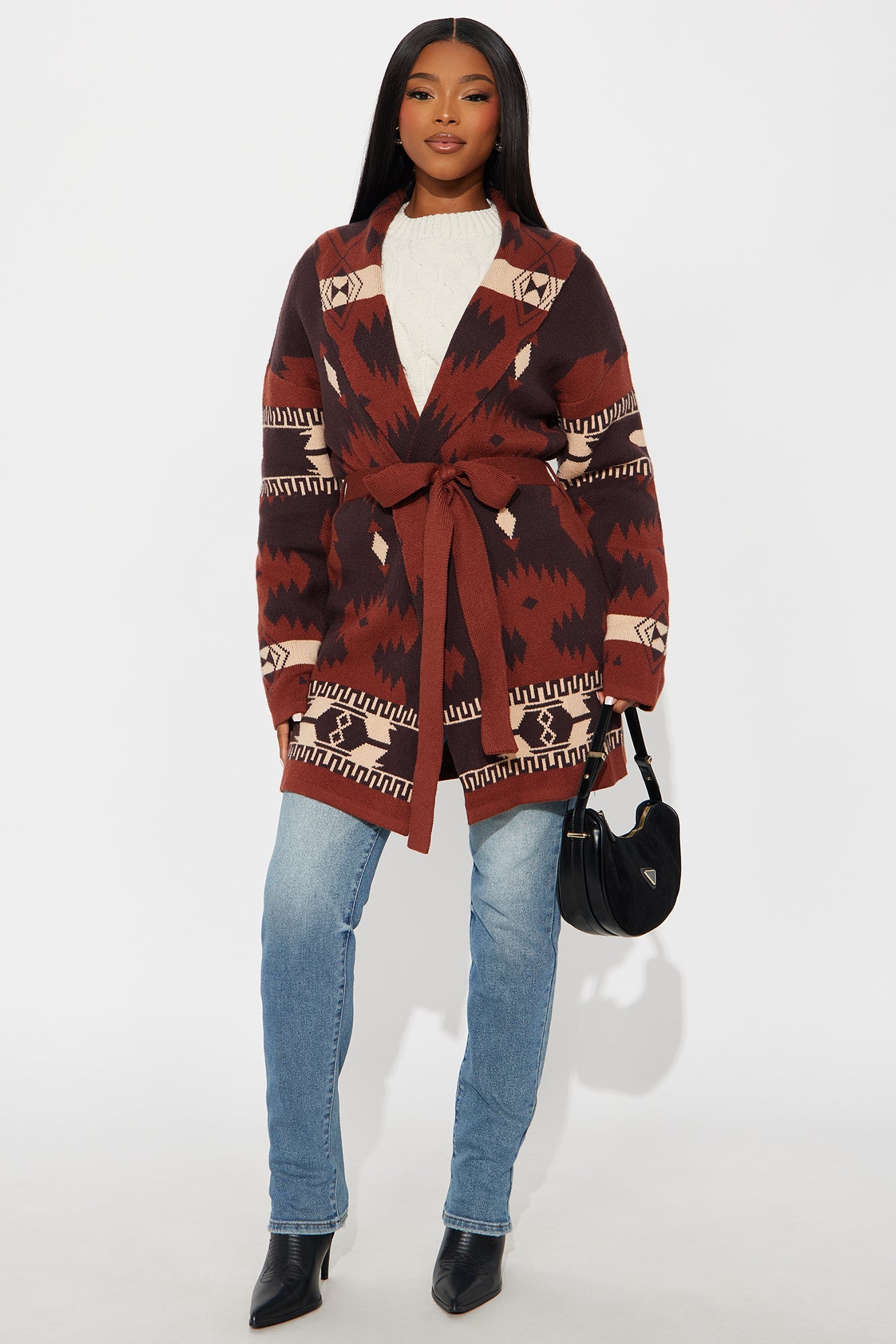 Whiskey Lips Colorado Cardigan - Dark Brown