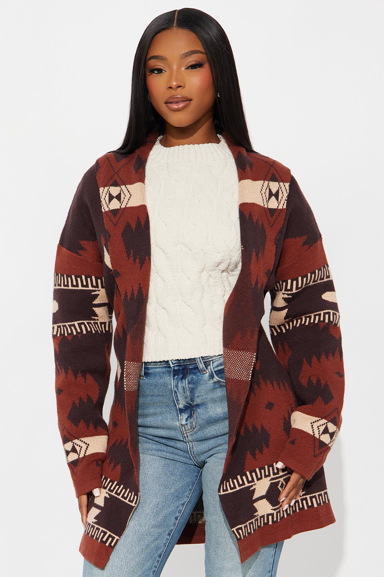 Whiskey Lips Colorado Cardigan - Dark Brown