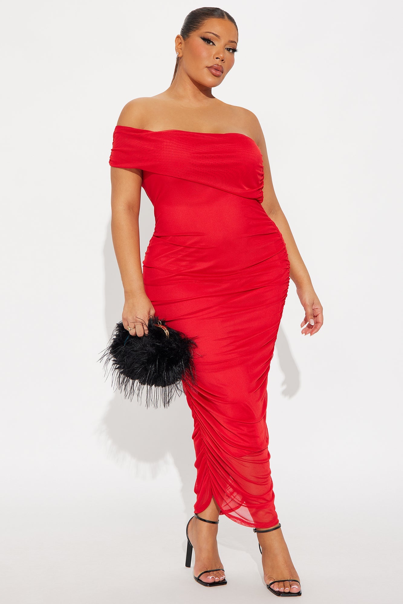Real Legacy Mesh Midi Dress - Red