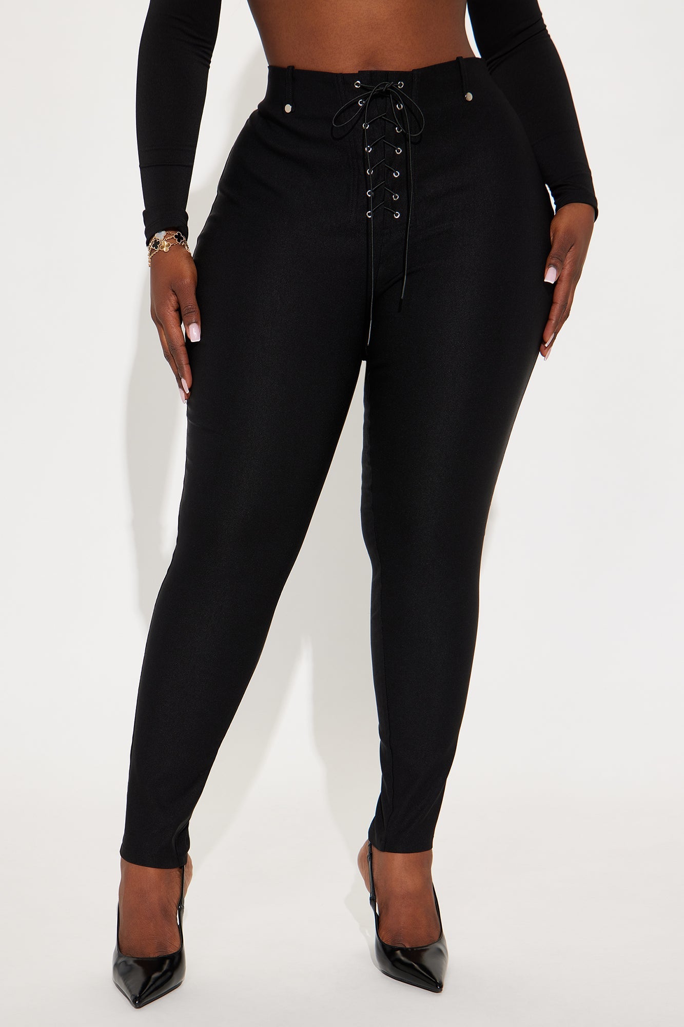 Bet On It Tie Up Skinny Pant 29″ - Black
