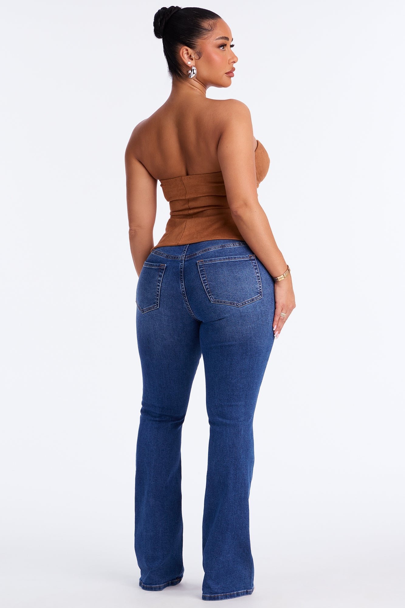 Born To Roam Lace Up Bootcut Jeans - Dark Wash