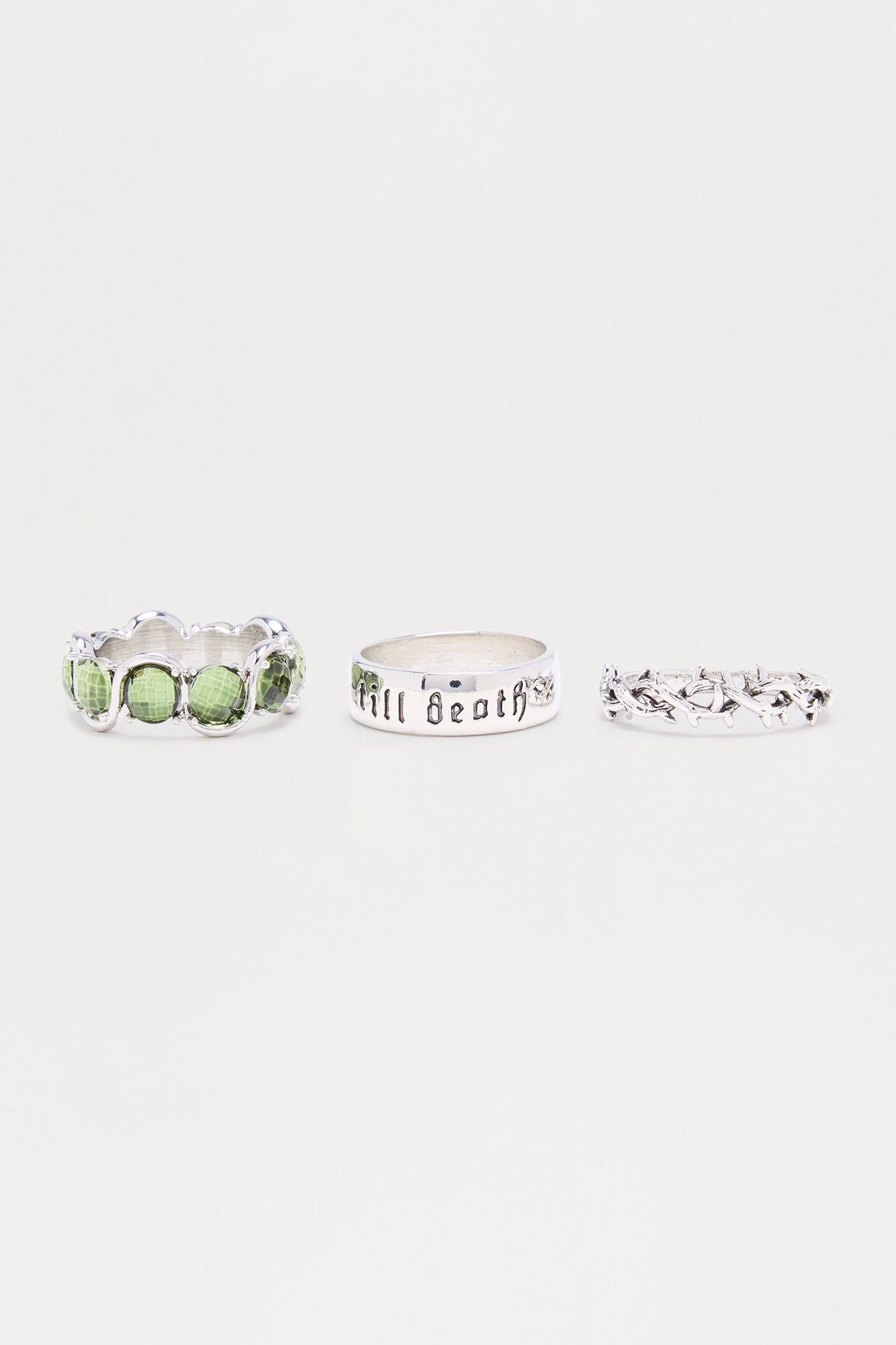Till Death Mixed Ring Set - Silver