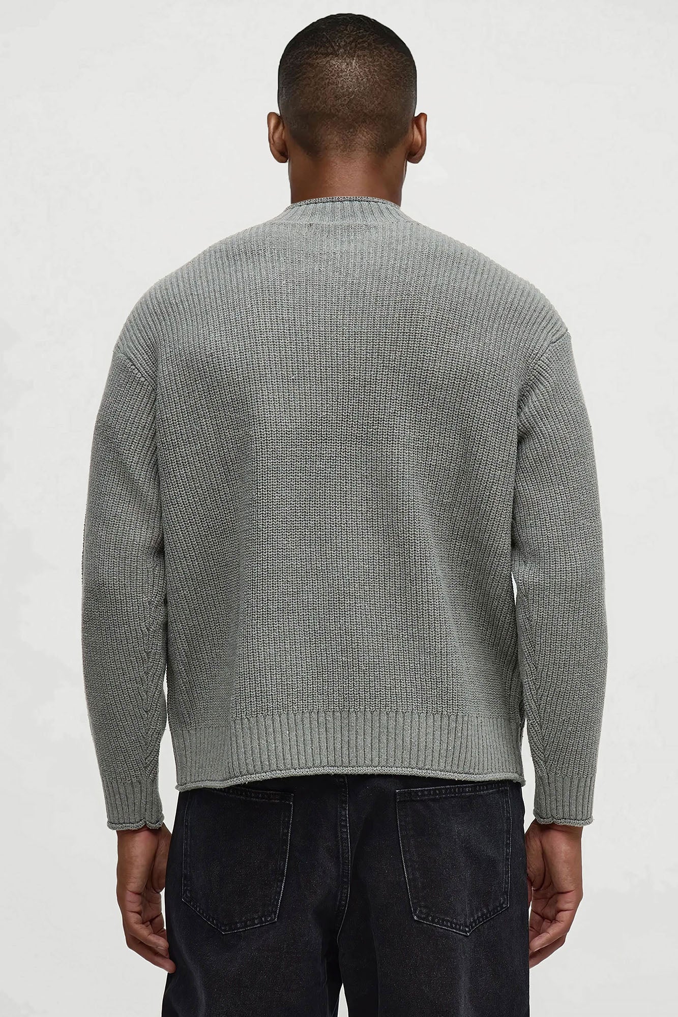 Extreme Space Cable Knit Sweater - Grey