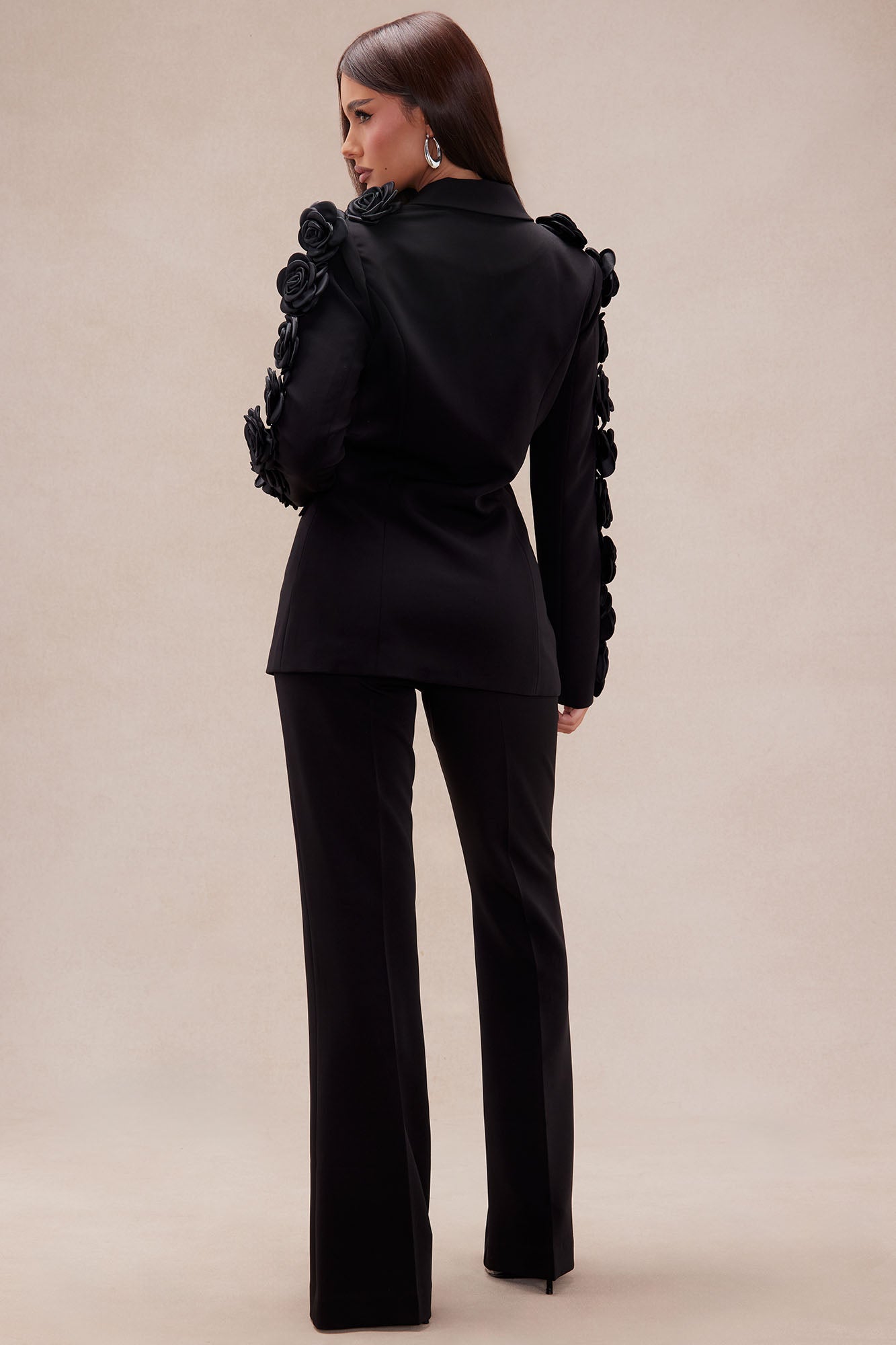 Mary Rosette Pant Suit Set - Black