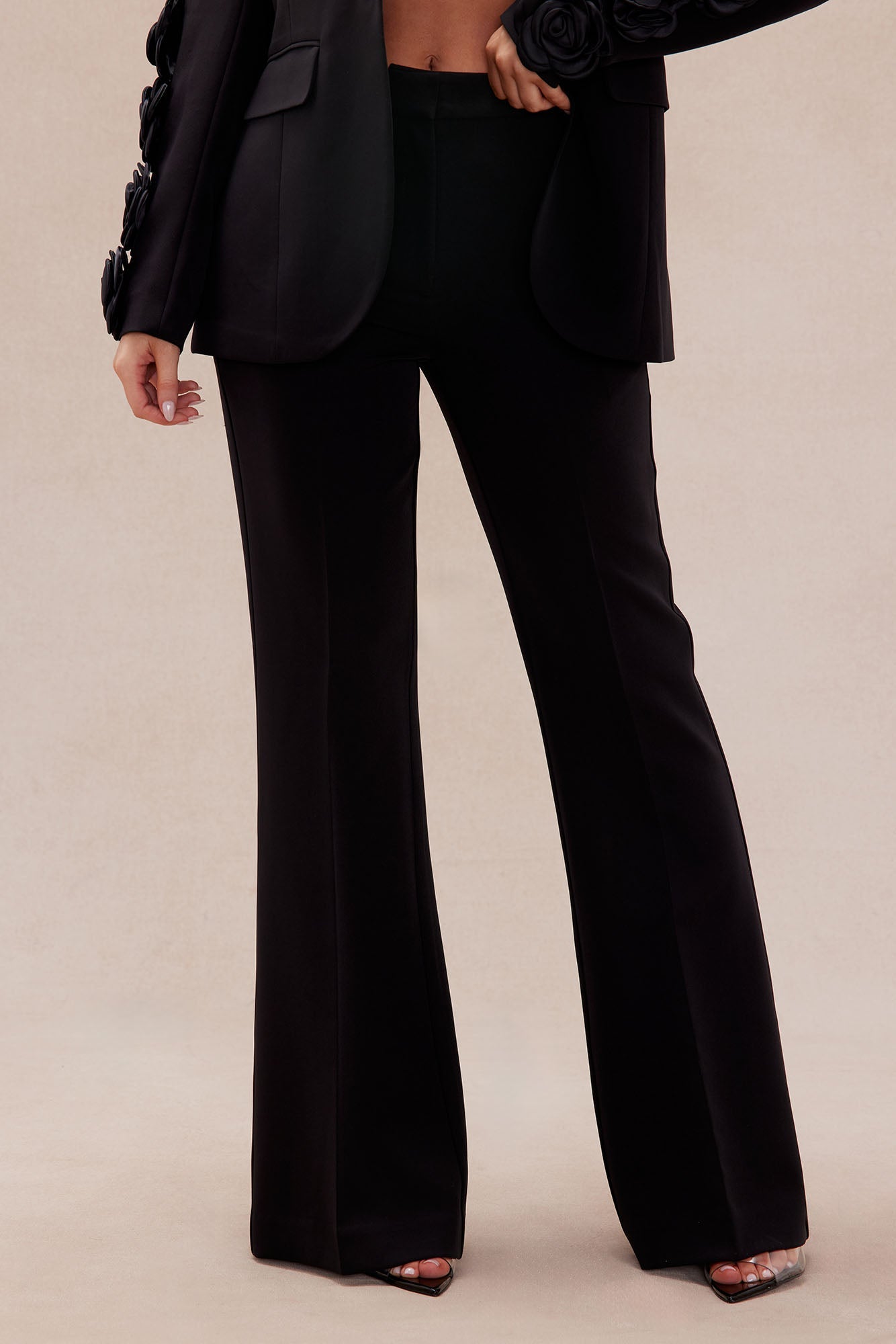 Mary Rosette Pant Suit Set - Black