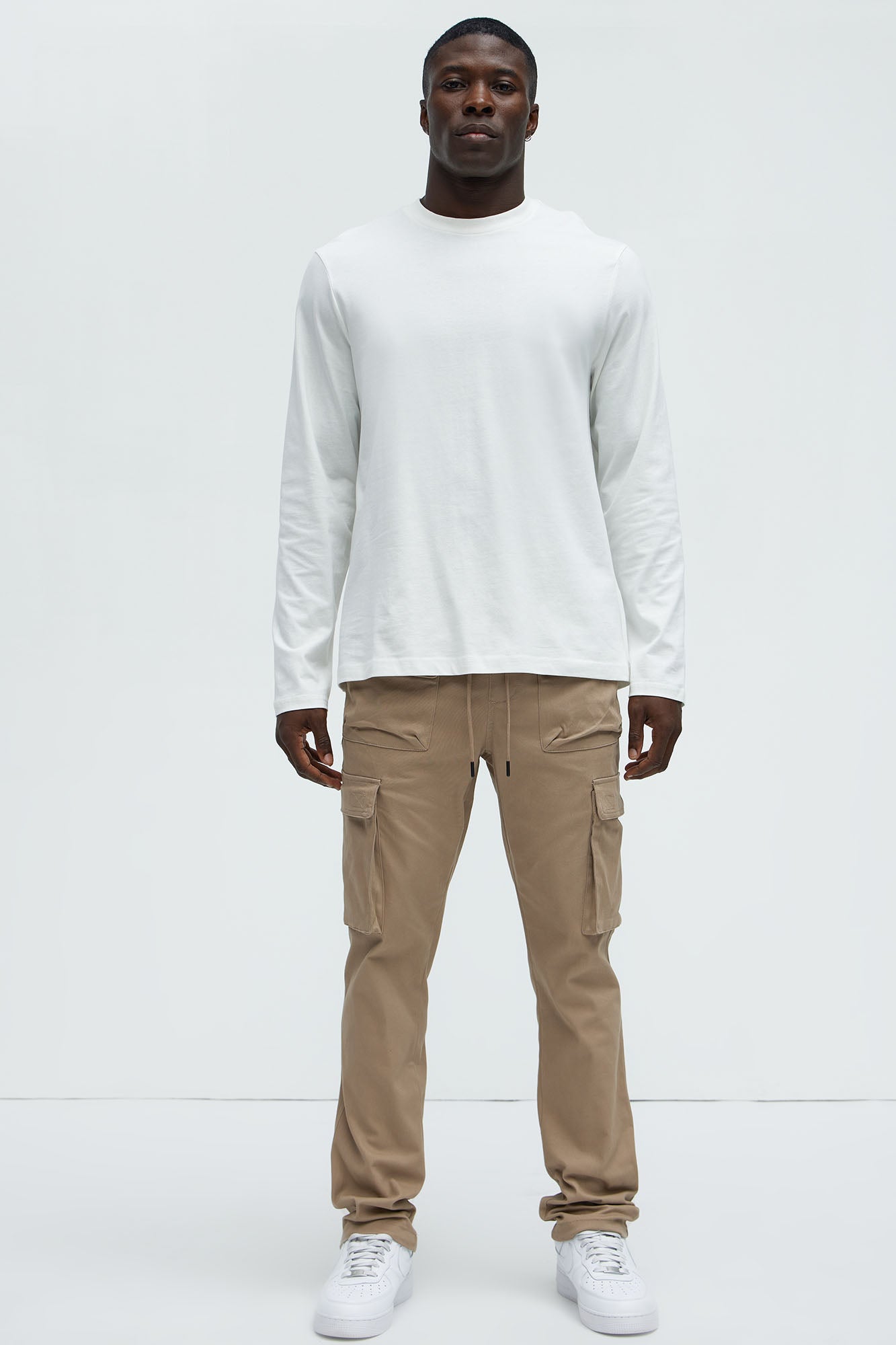 Essential Long Sleeve Crew Tee - White
