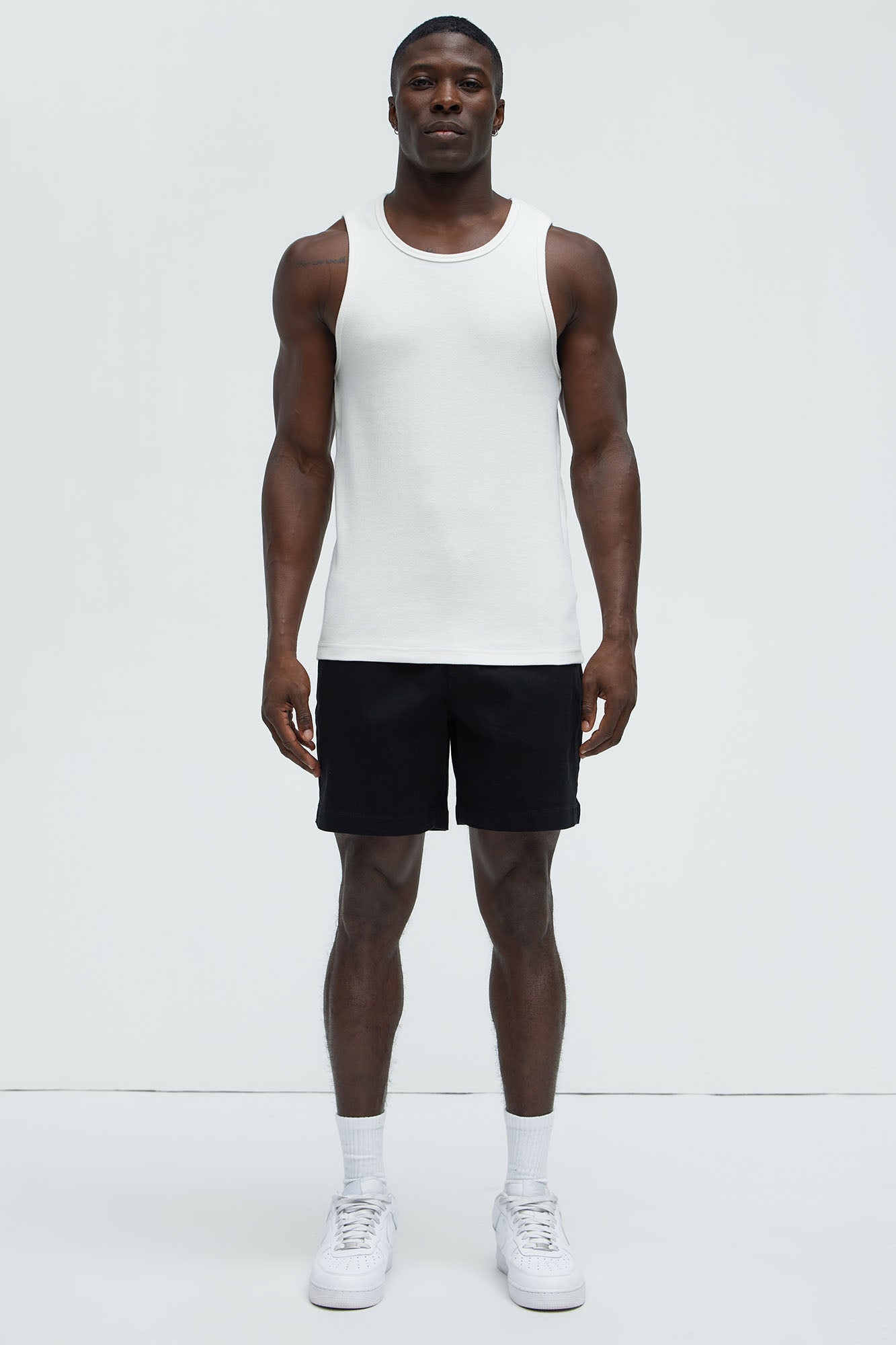 Classic Ribbed Tank Top - White