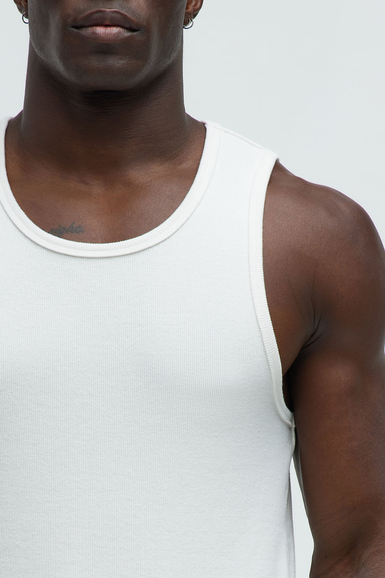 Classic Ribbed Tank Top - White