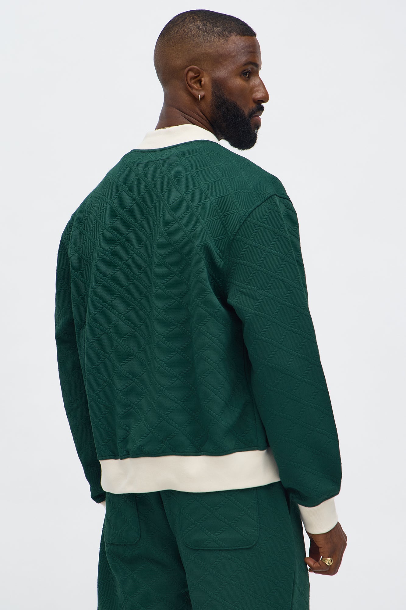 Duke Textured Bomber Jacket - Green