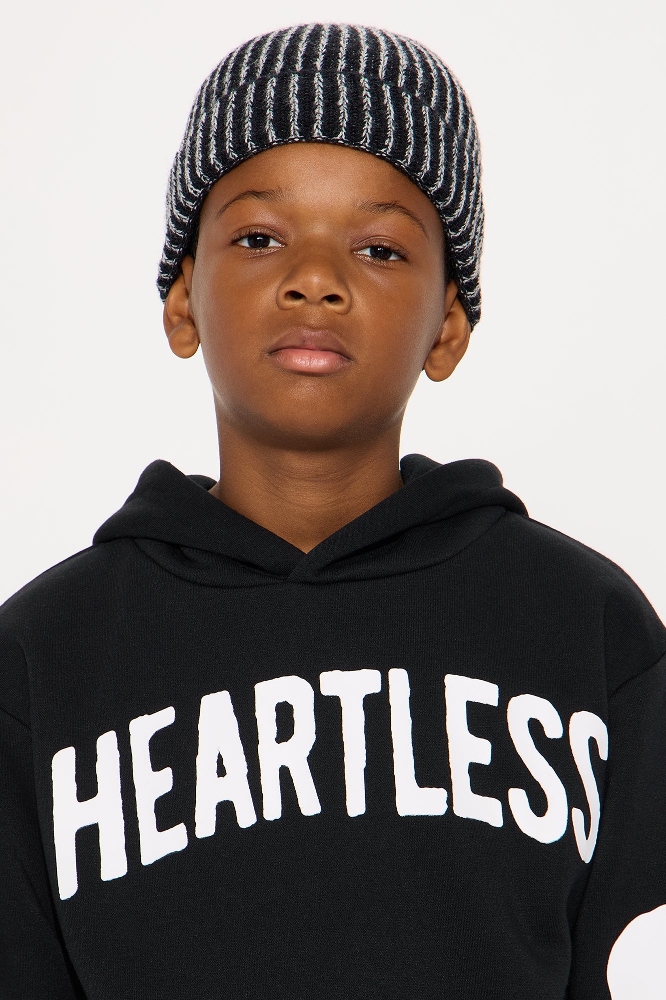 Mini Lined Knitted Ribbed Beanie - Grey/Black