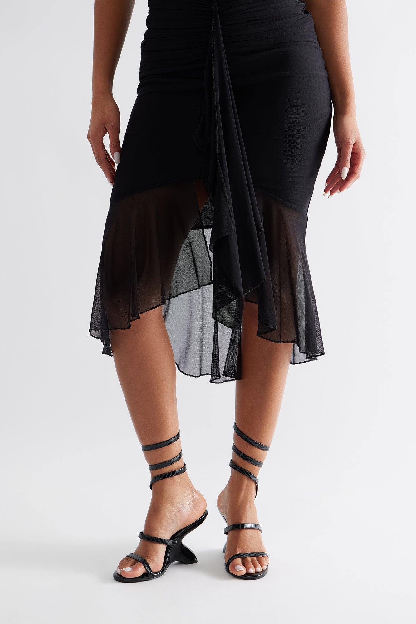 Elani Chrome Wrap Up Wedges - Black