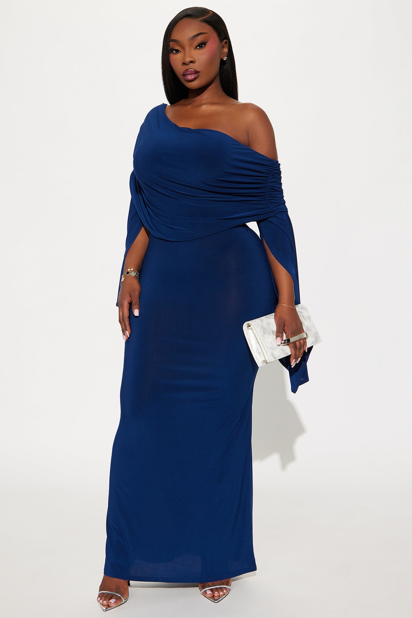 Krystal Off Shoulder Maxi Dress - Navy