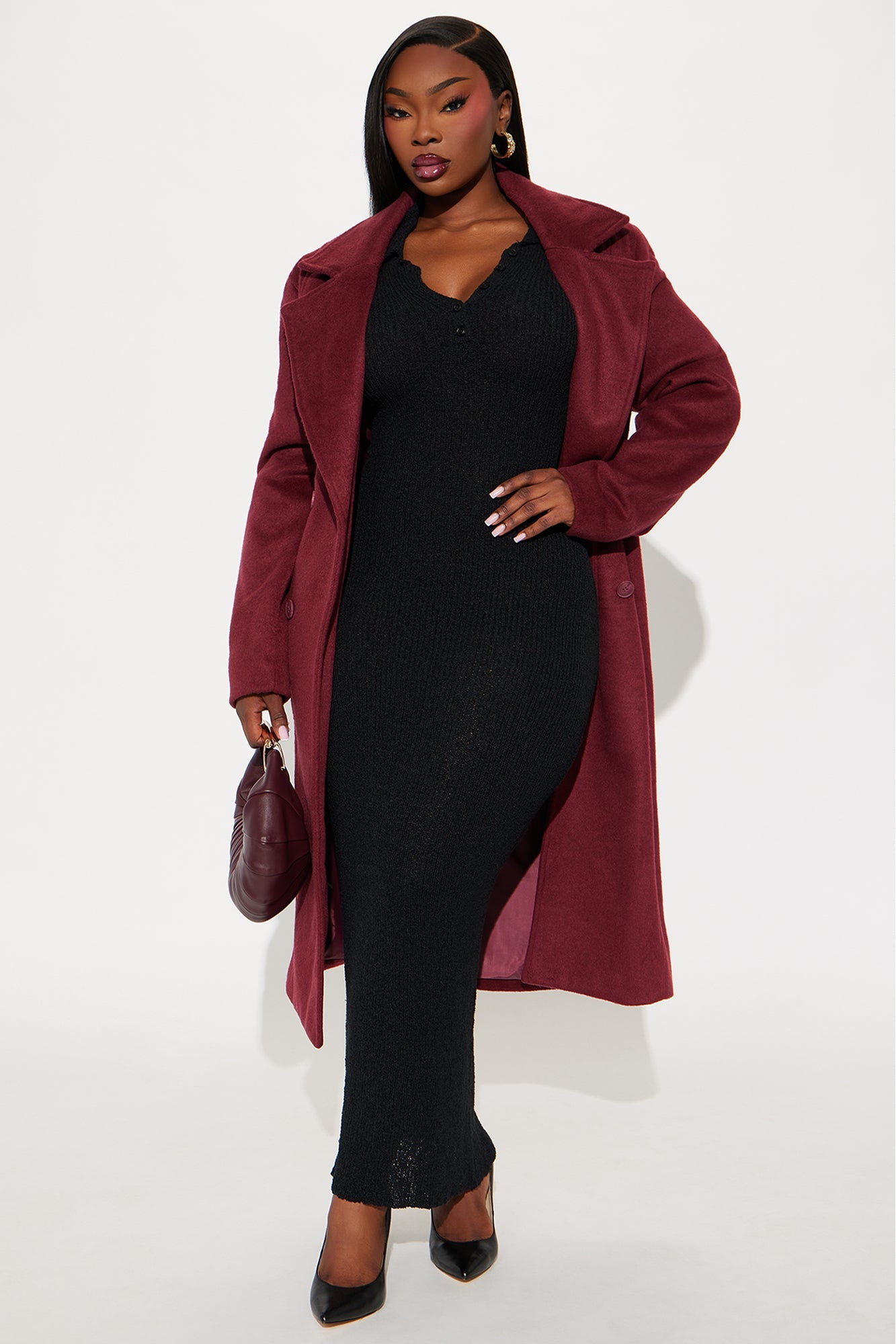 Angelic Sweater Maxi Dress - Black
