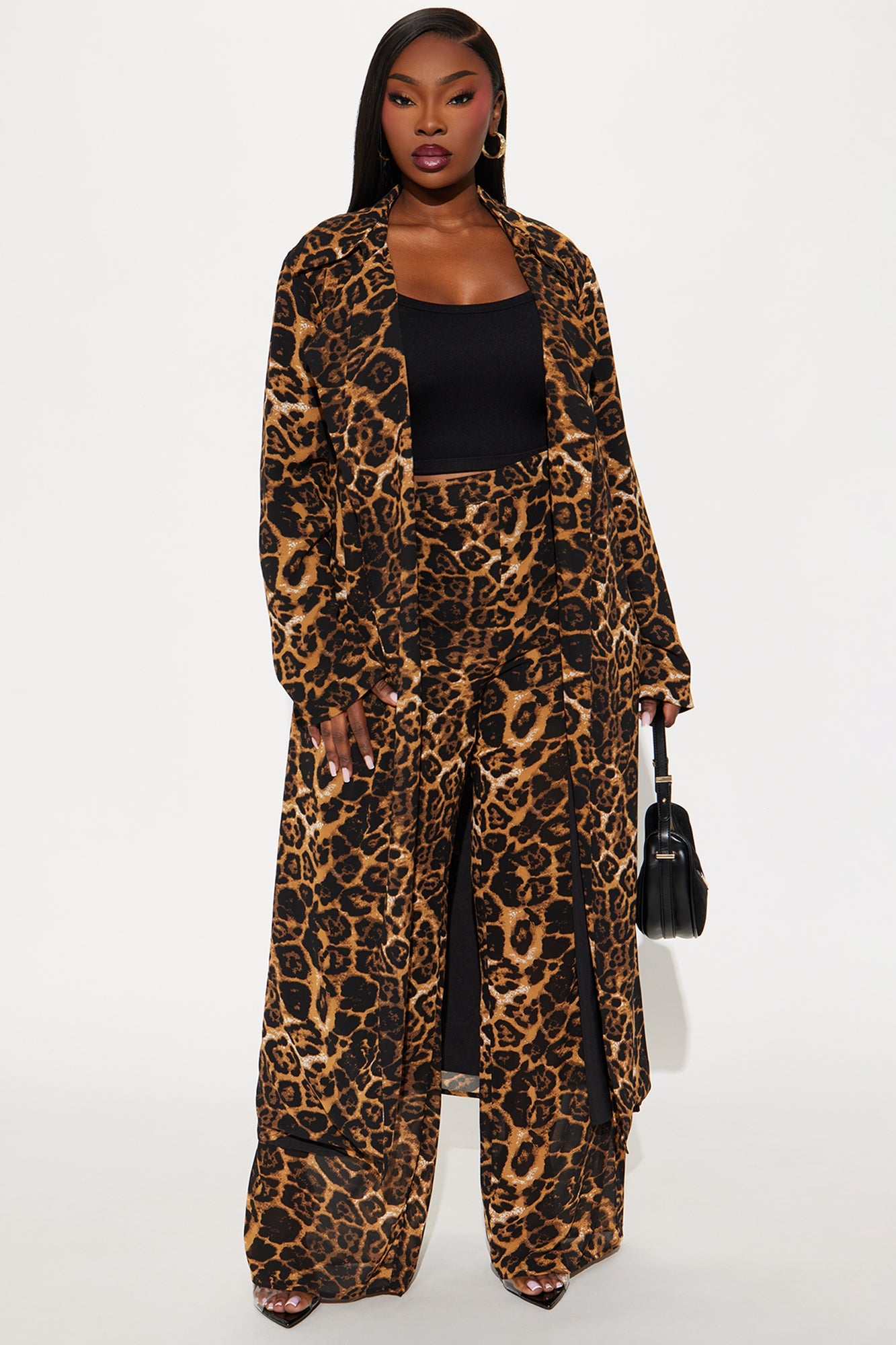 Styled by Emotion Chiffon Leopard Trench - Leopard