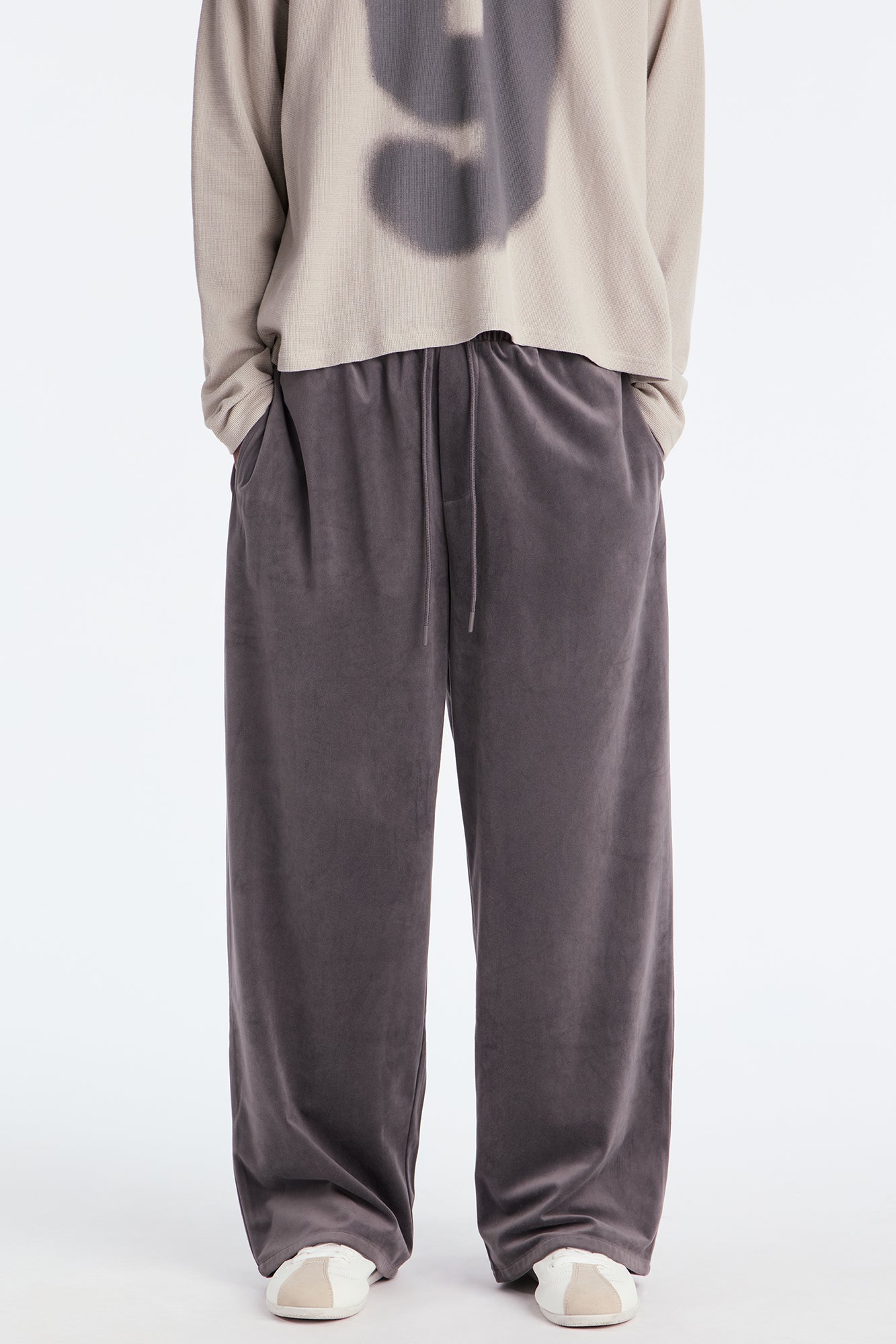 Baggy Fancy Slouch Drawstring Pant - Grey