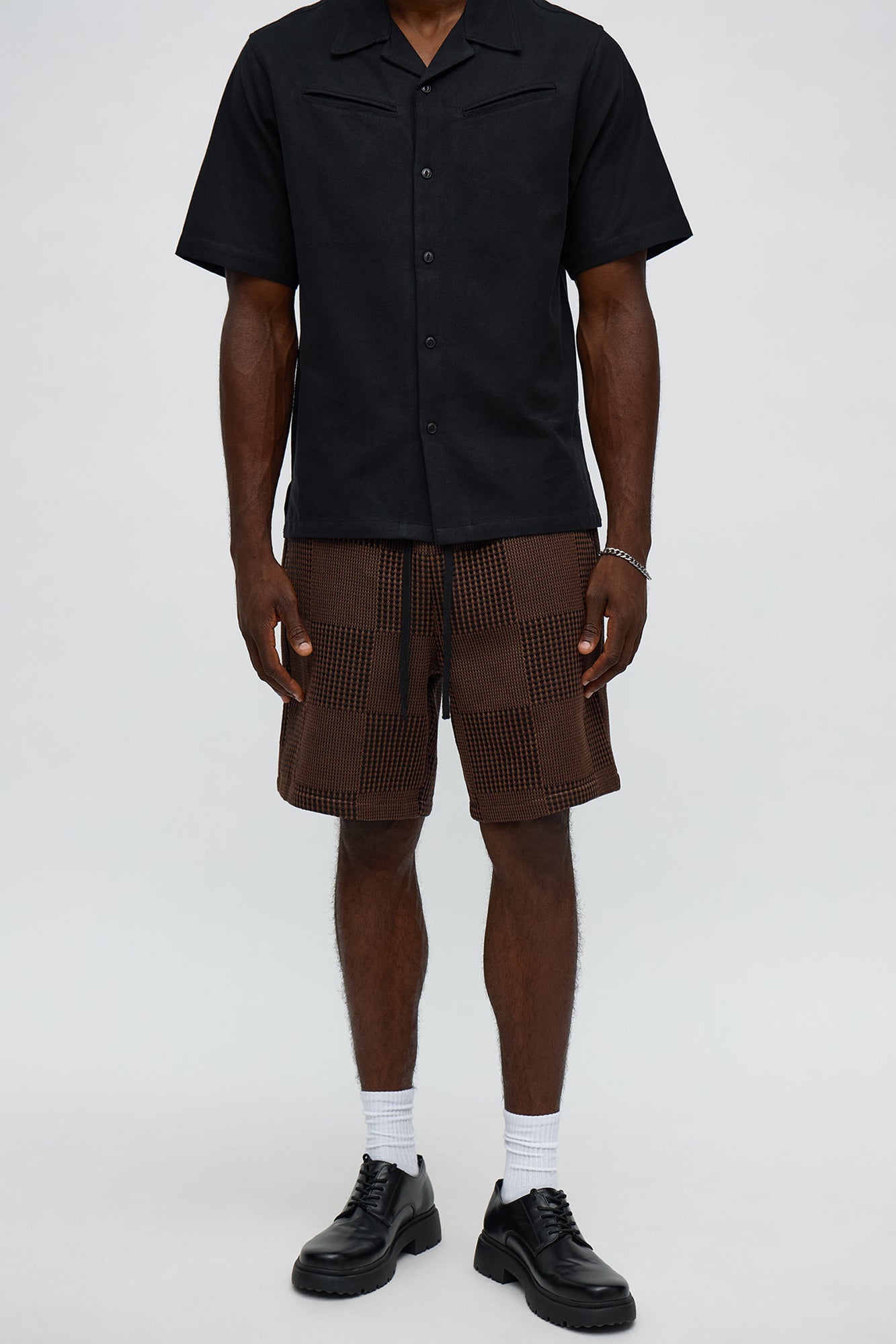 Relaxed Get That Check Short - Brown