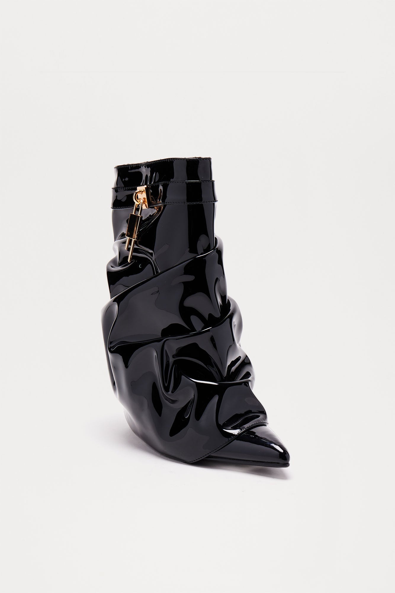 Haddon Patent Booties - Black