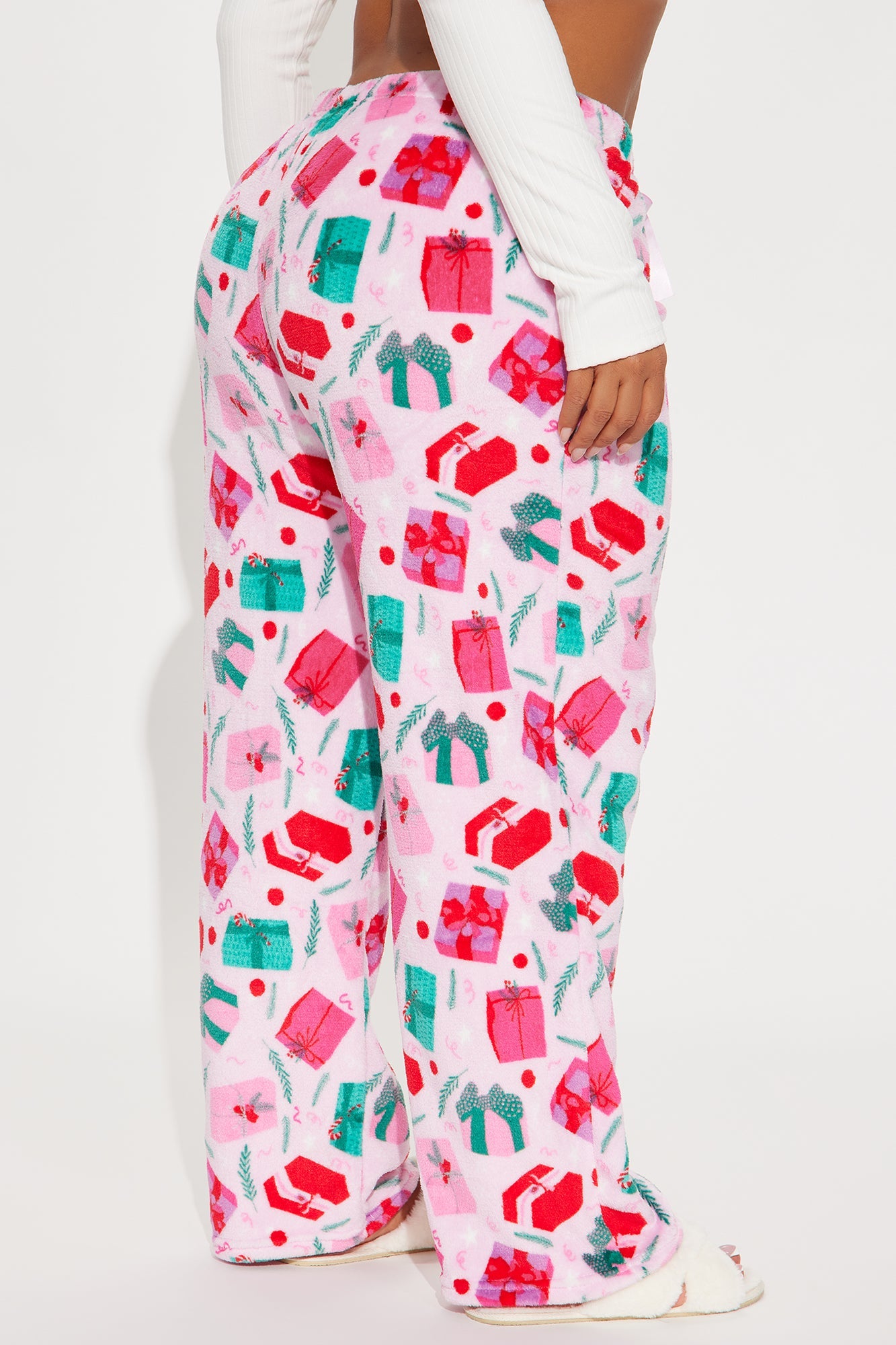 Gifts Under The Tree Plush PJ Pant - Pink/combo