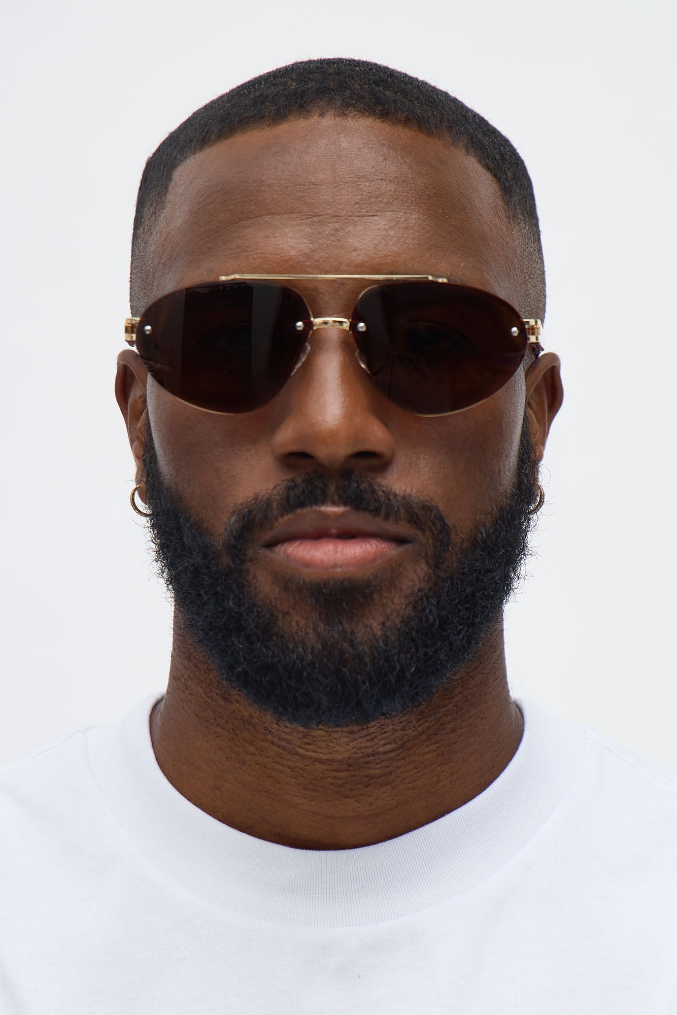 Tough Aviator Metal Frame Sunglasses - Brown