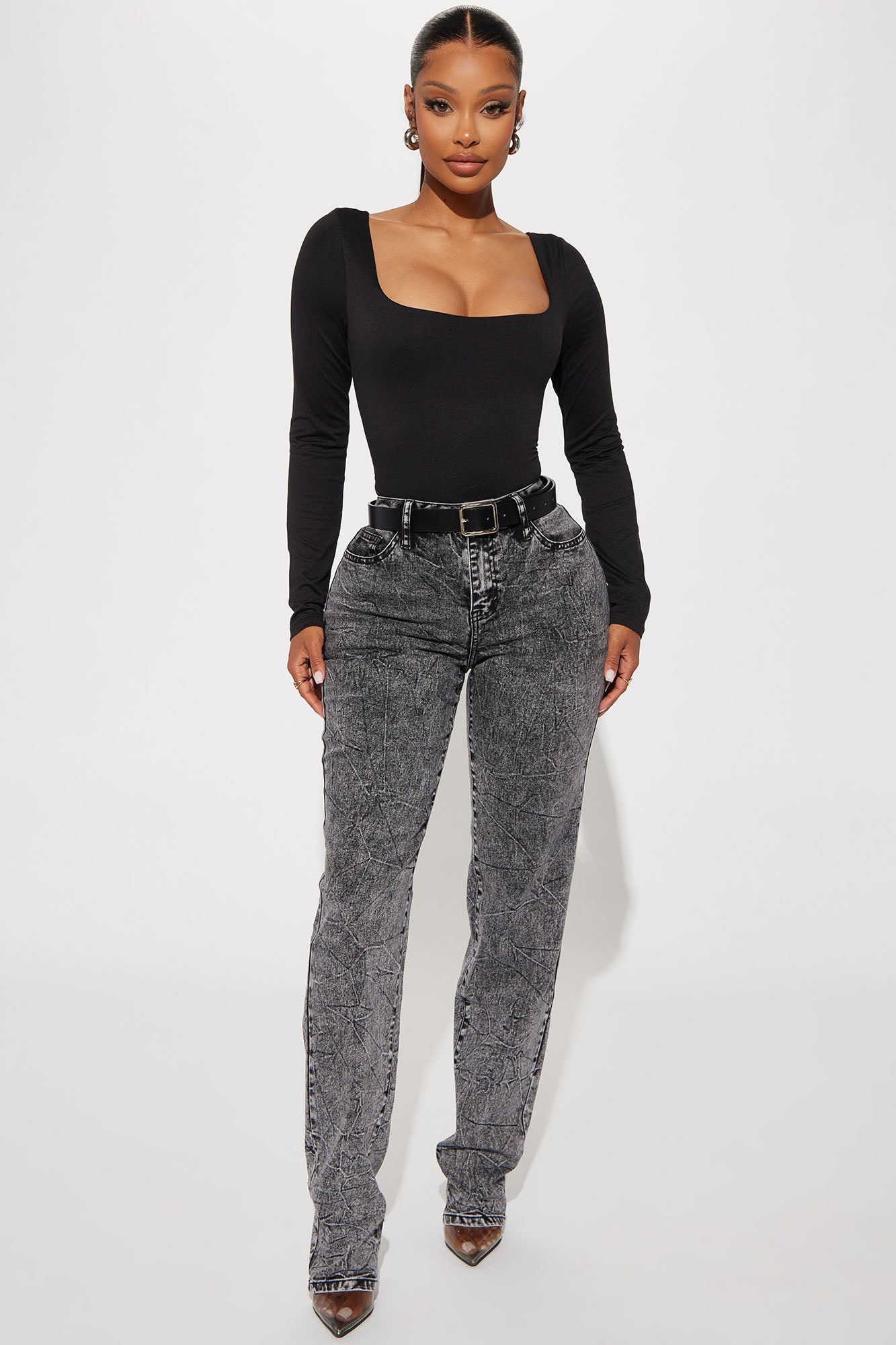 Raissa Long Sleeve Bodysuit - Black