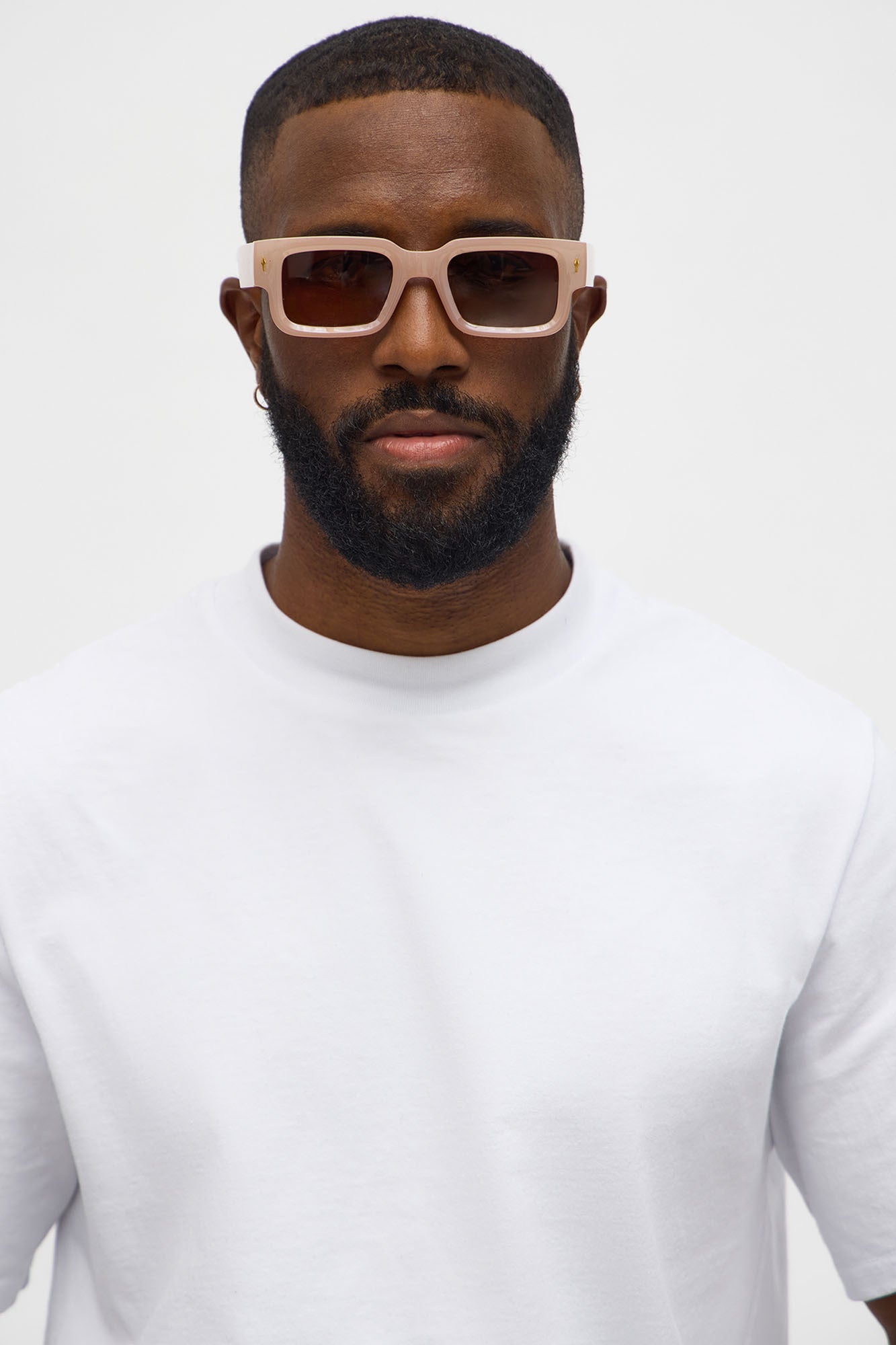 Everyday Square Frame Colored Lens Sunglasses - Blush