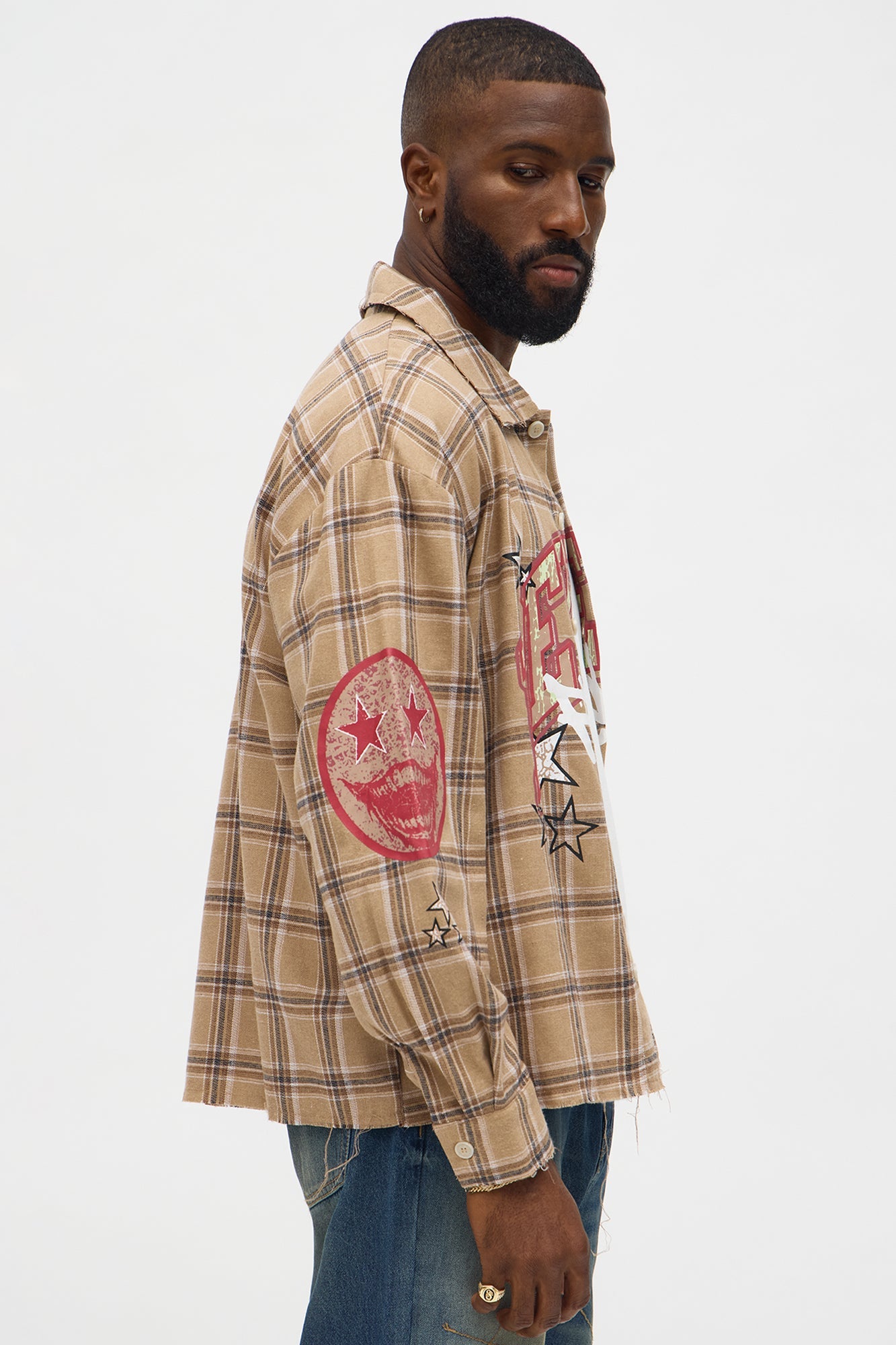 Revenge Woven Flannel - Taupe/combo