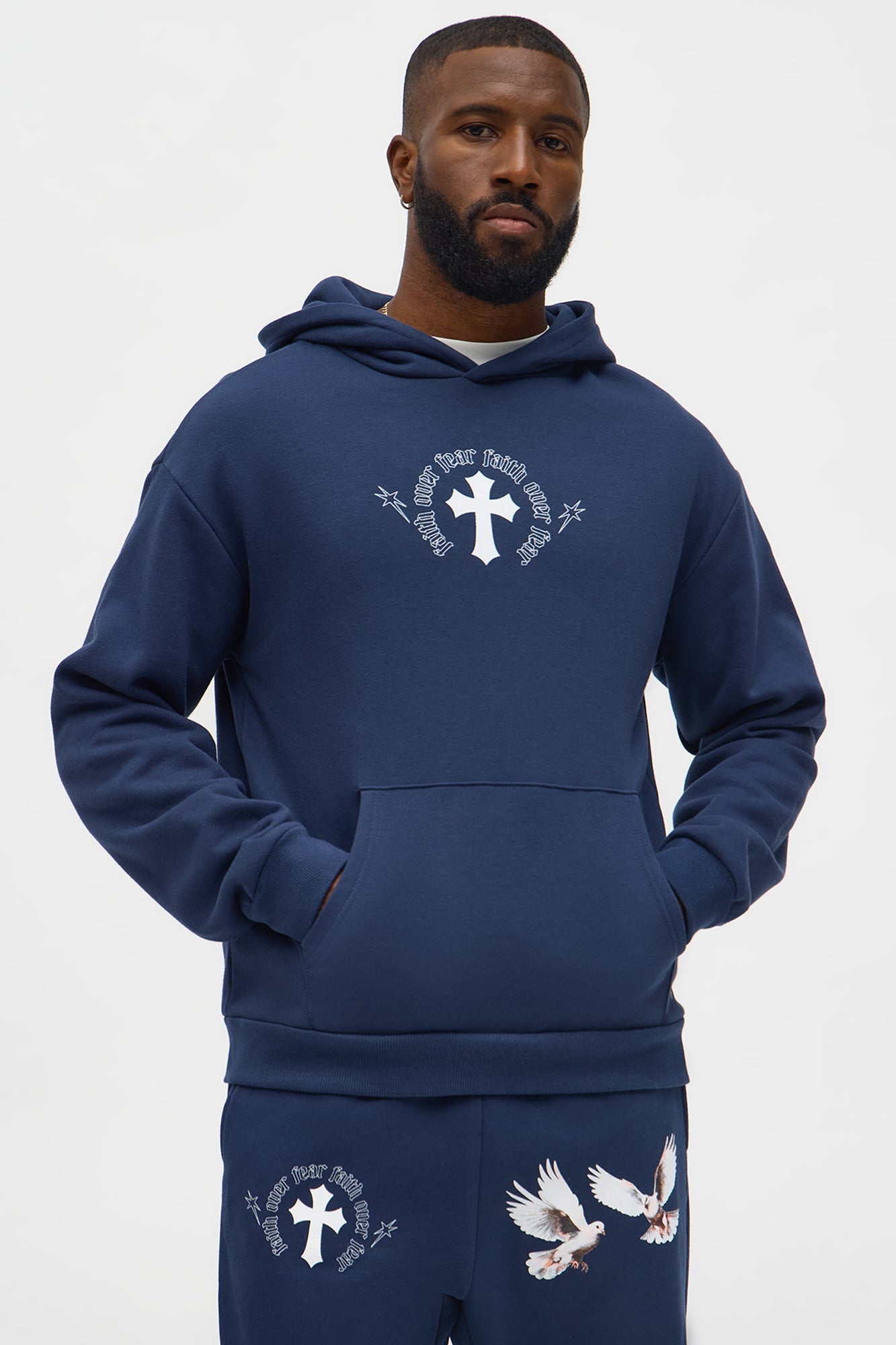 Faith Always Prevails Hoodie - Navy