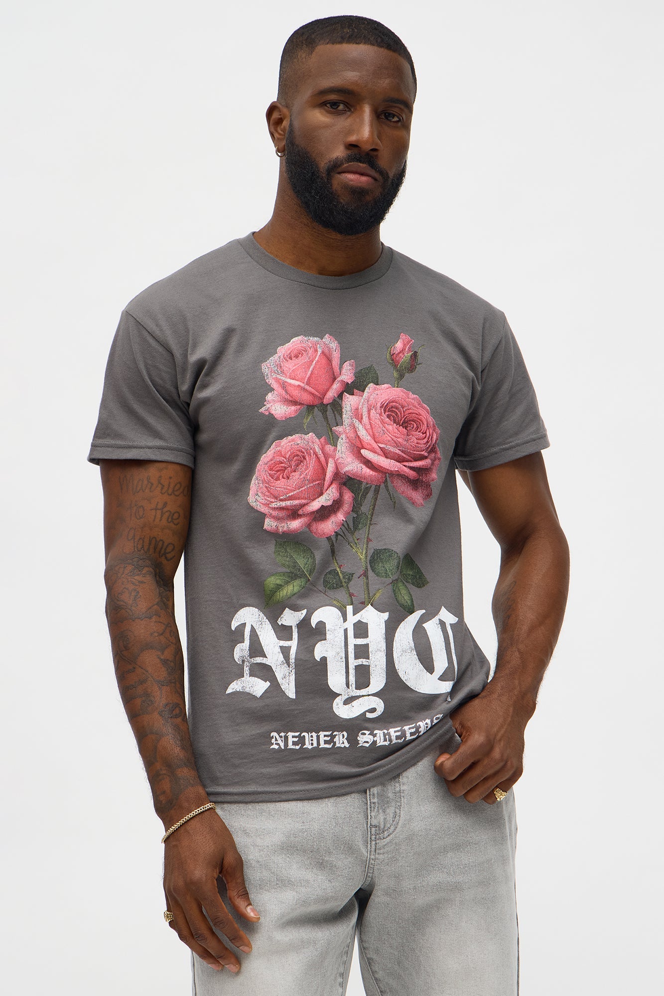 Glow Up NYC Short Sleeve Tee - Charcoal