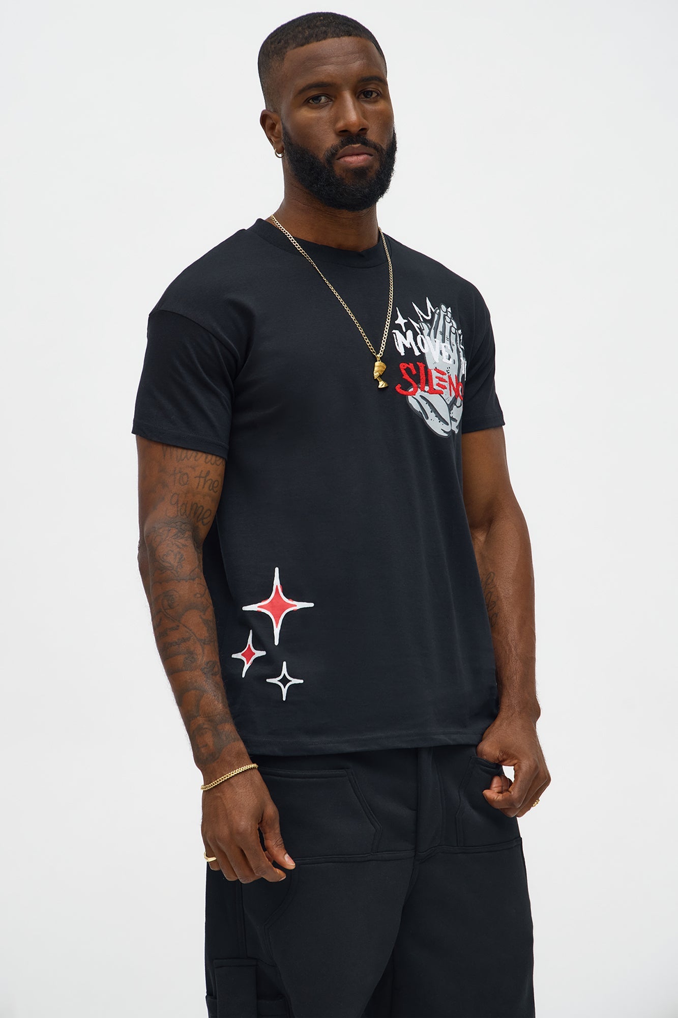 Move In Silence Antisocial Short Sleeve Tee - Black