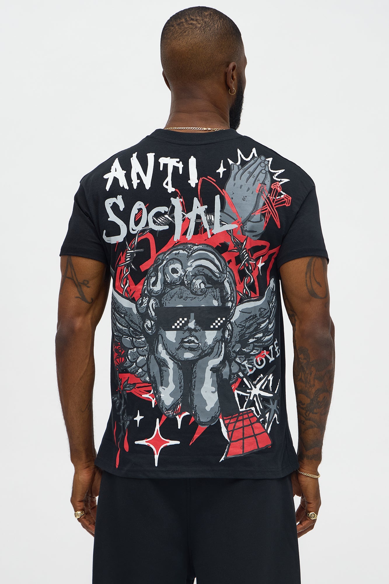 Move In Silence Antisocial Short Sleeve Tee - Black