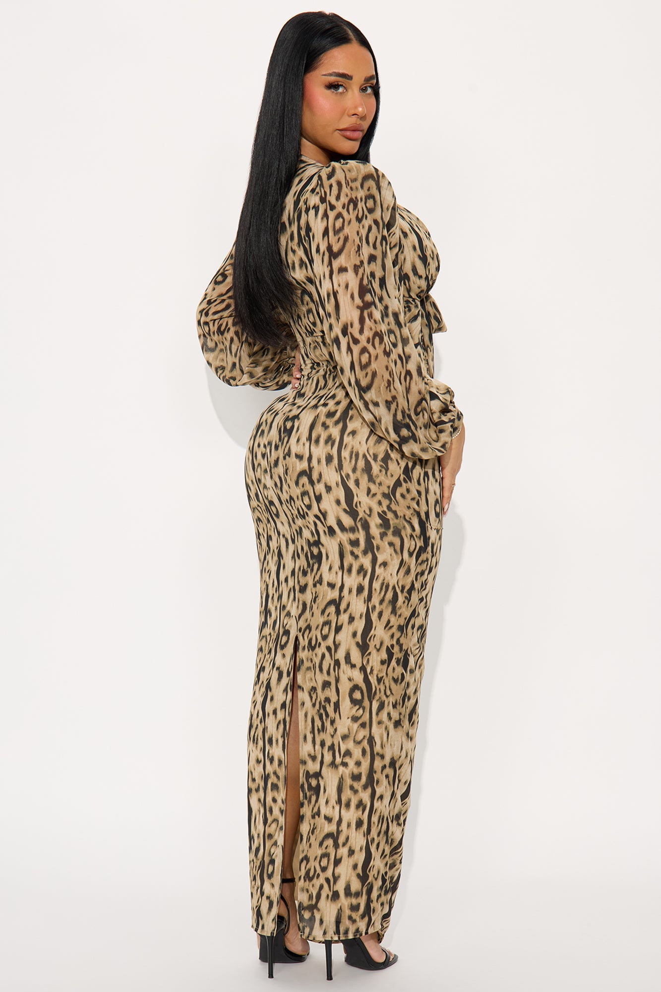 Cold Dream Animal Print Maxi Dress - Brown/combo