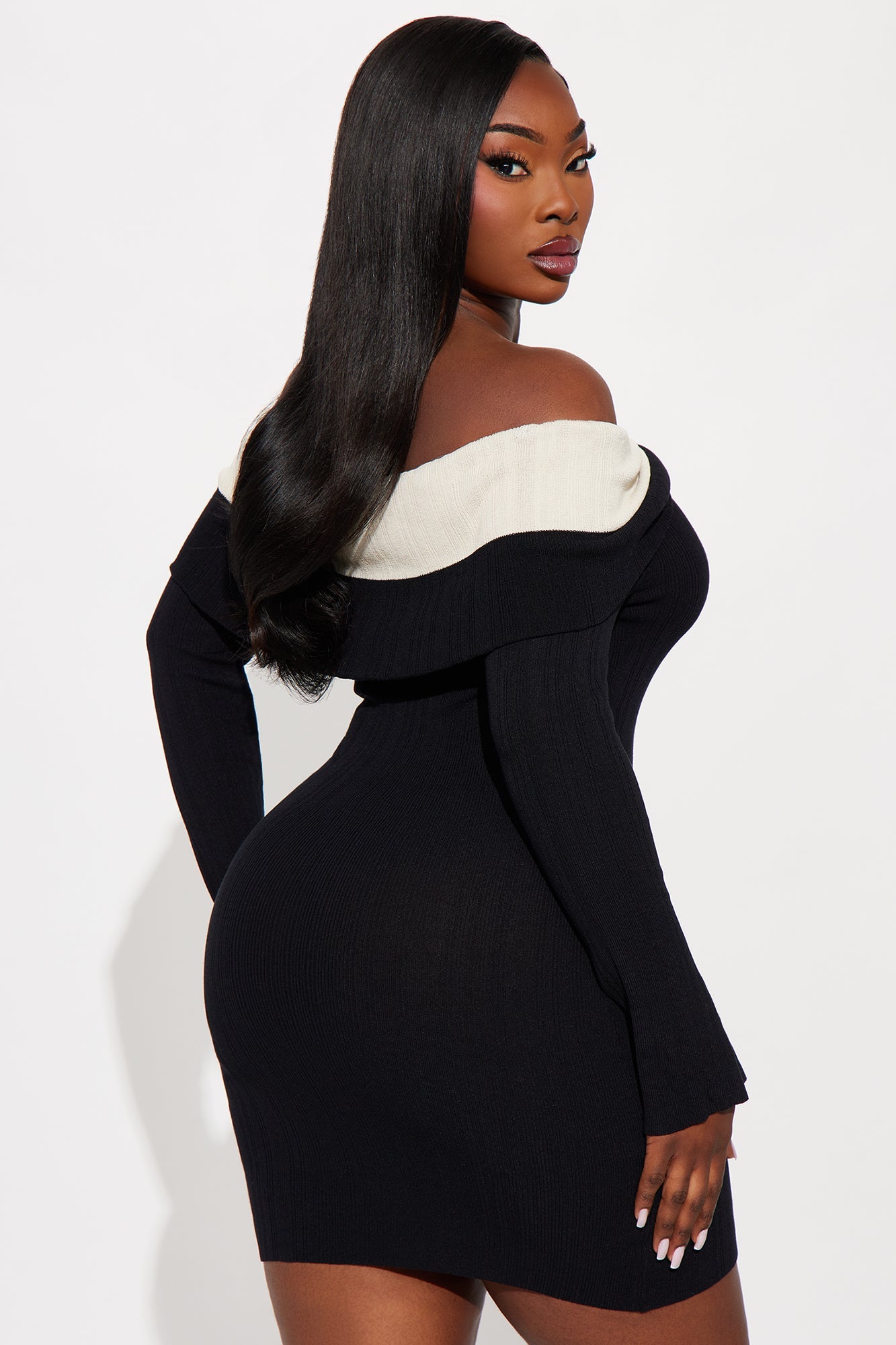 Spice Me Up Sweater Mini Dress - Black